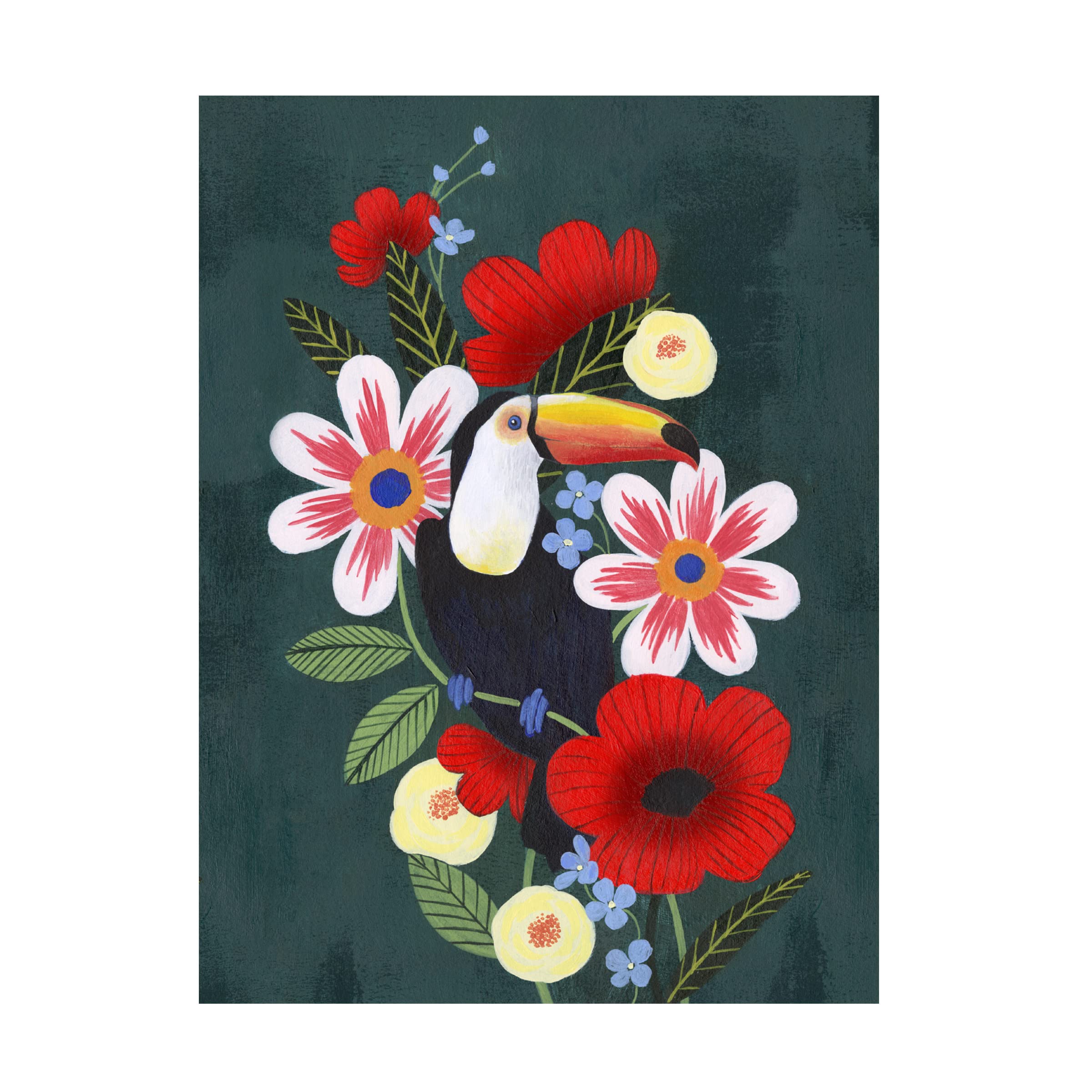 Grace Popp Tropical Toucan I Canvas Wall Art - Vibrant Tropical Bird Painting for Home & Office Decor - Perfect for Living Room, Bedroom, or Office Spaces