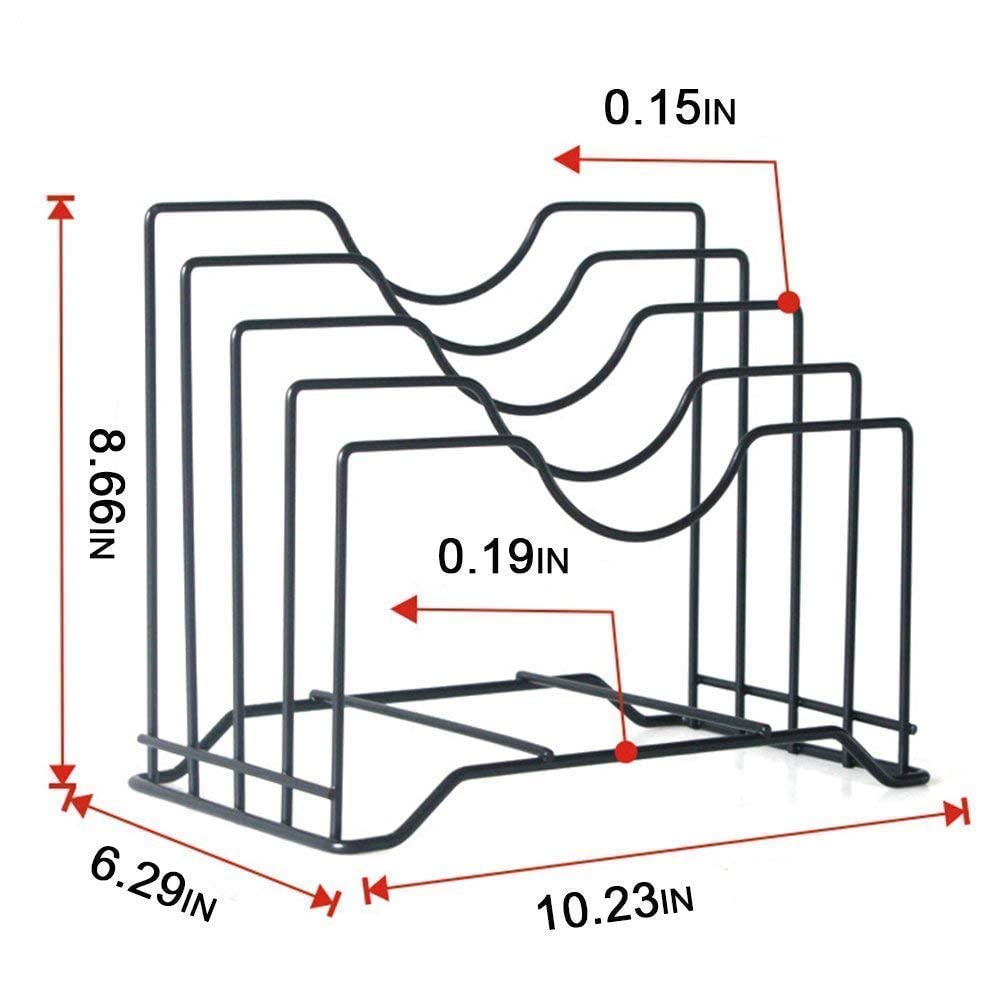 Multipurpose Iron Plate Rack for Kitchen - Dish Drying Rack, Plate Stand, Utensil Holder & Lid Organizer | Space-Saving Storage Solution for Countertop, Cabinet or Pantry