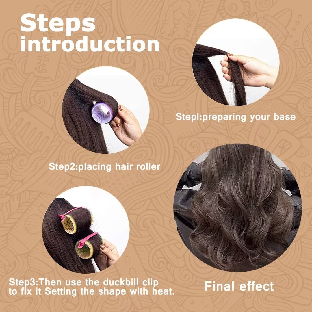 Self Grip Hair Roller Set - 18 Pcs Heatless Hair Curlers for Long, Medium & Short Hair | Includes Hair Roller Clips & Comb | Salon Quality DIY Hair Styling Tools | Sungenol 3-Size Set for Overnight Curls & Voluminous Styles