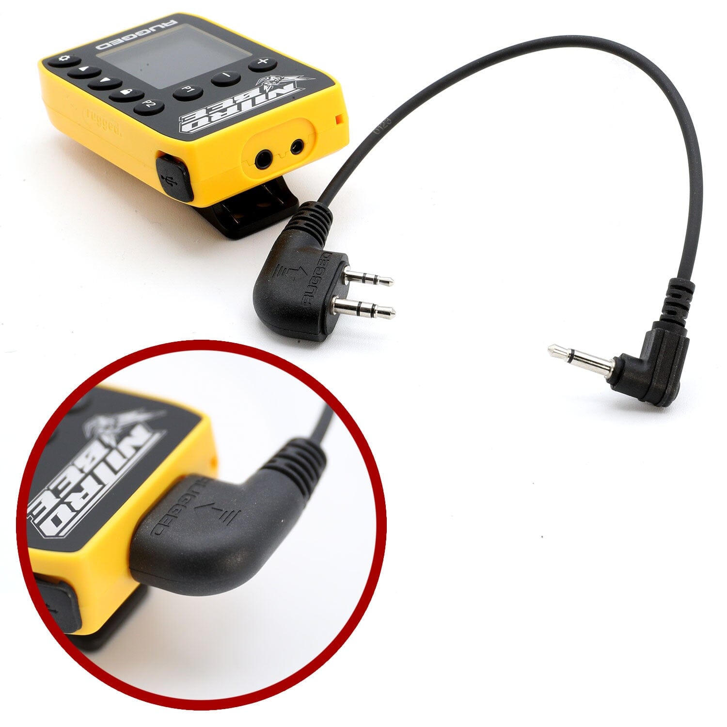 Nitro Bee Xtreme Straight Cord Short Headset for Barcode Scanner - Durable Wired Headset for Retail, Warehouse & Inventory Management