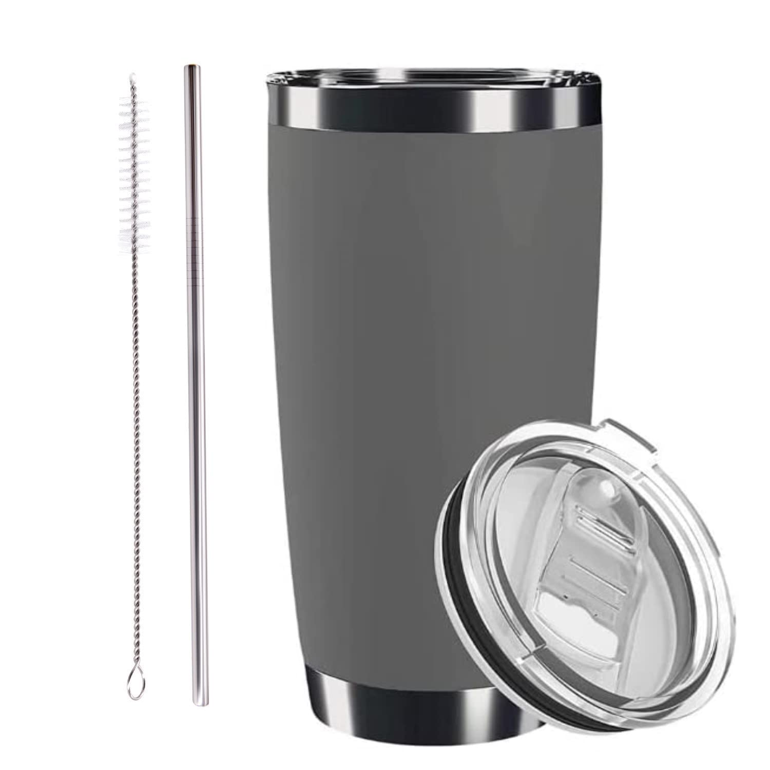 20oz Stainless Steel Insulated Travel Coffee Mug - Leak Proof Vacuum Tumbler for Hot & Cold Drinks - Perfect for Commuting, Camping and Office Use