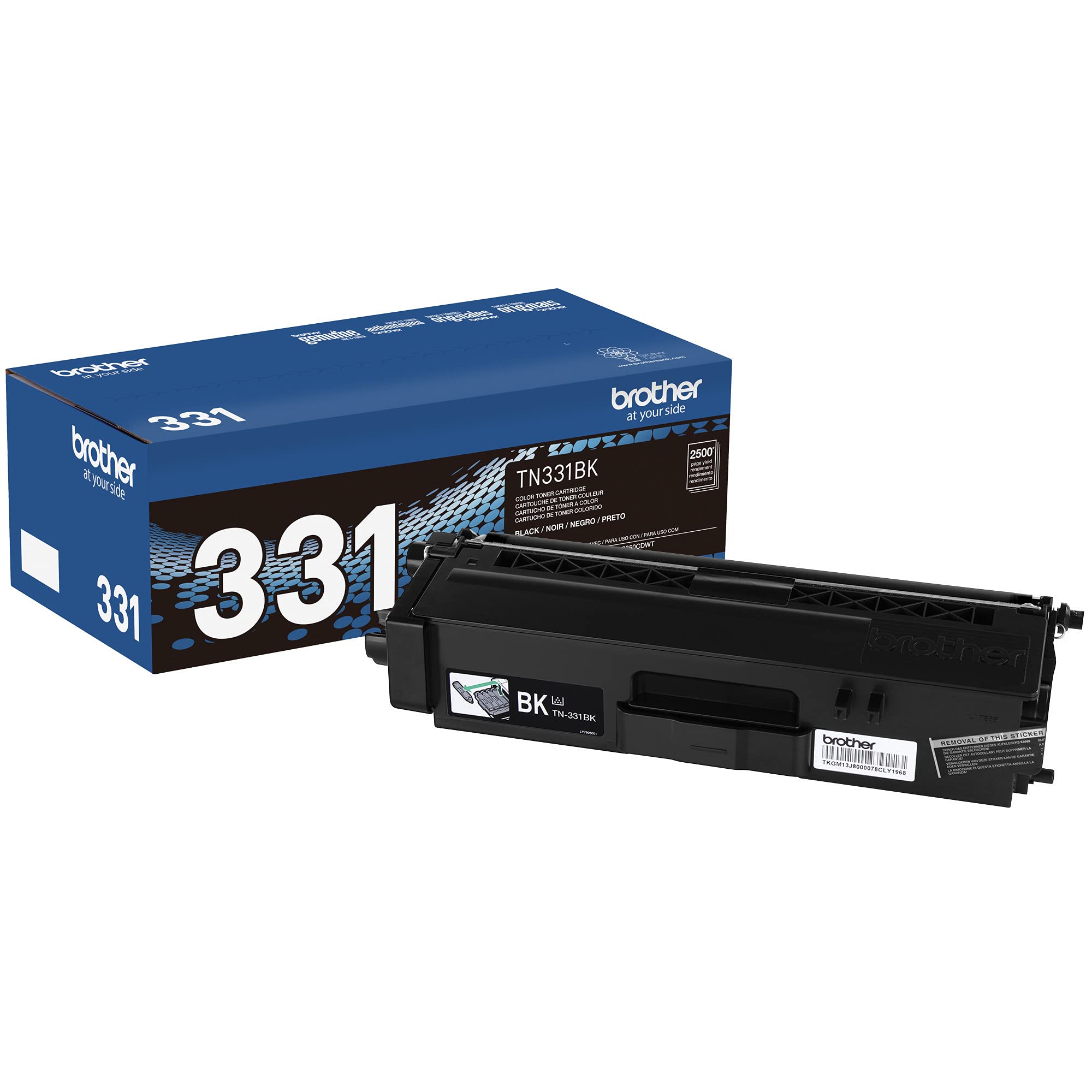 Brother TN331BK High-Yield Black Toner Cartridge - Compatible with Brother Printers HL-L2350DW, HL-L2370DW, HL-L2375DW - Ideal for Home & Office Printing