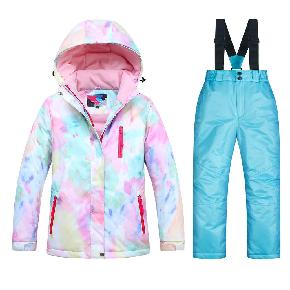 SEARIPE Girls Waterproof Ski Jacket and Pants Set - Winter Warm Snowsuit for Kids & Toddlers - Outdoor Snowboarding, Skiing, and Winter Play
