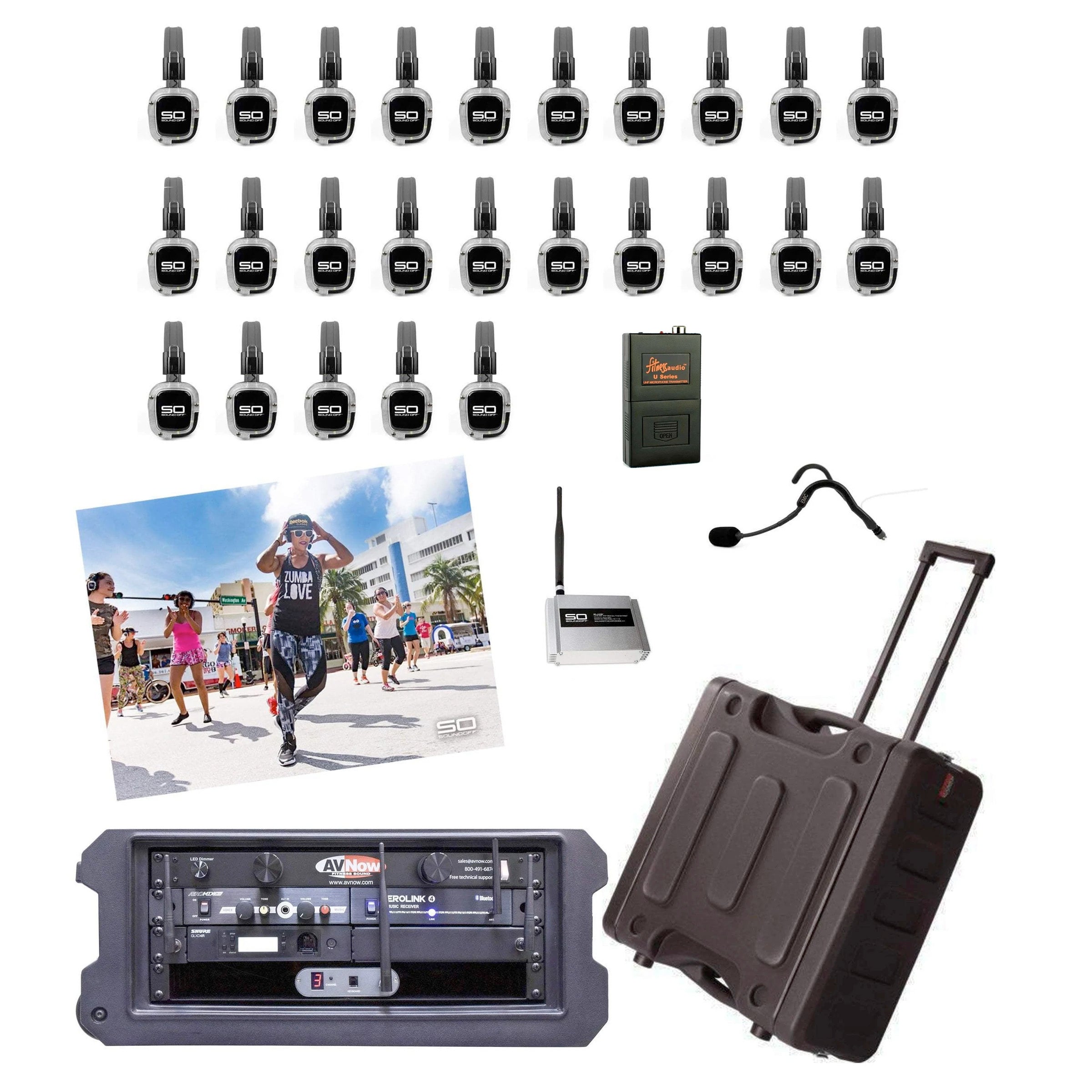 Sound Off Group Exercise System - Wireless Headphones for Fitness Classes & Workouts - Perfect for Gyms, Yoga, and Group Training Sessions