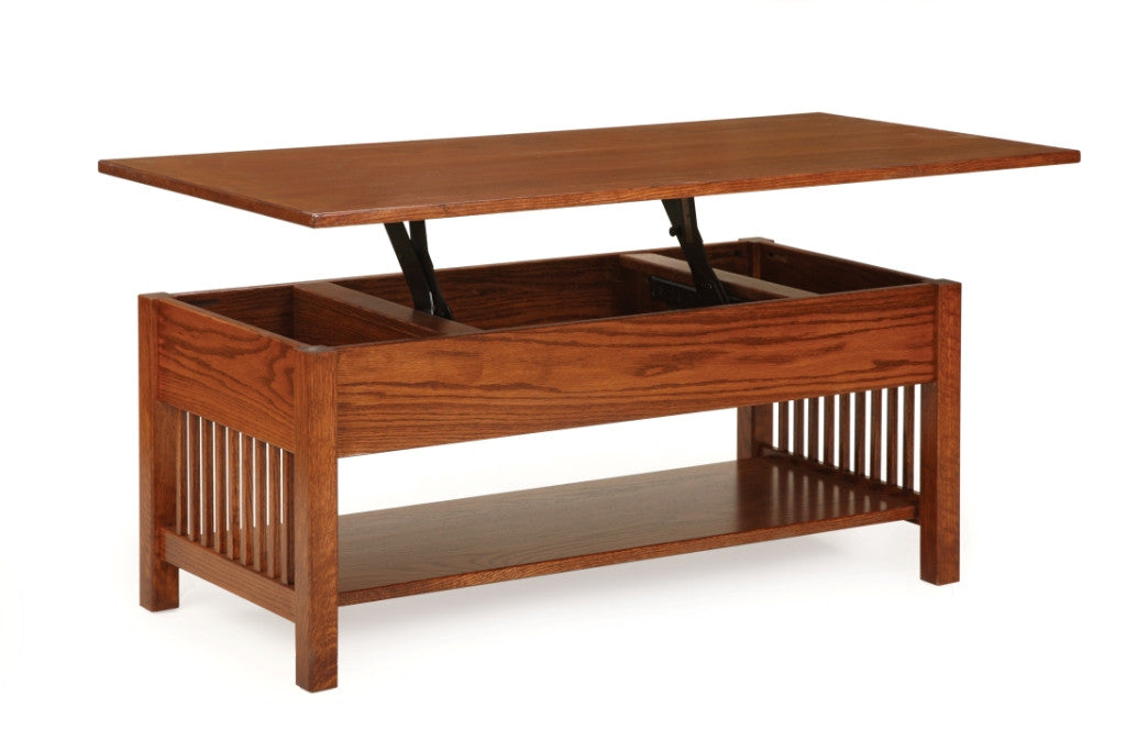 Lift Top Coffee Table with Storage - Rustic Alamo Mission Style for Living Room, Bedroom & Office - Perfect for Small Spaces & Organization