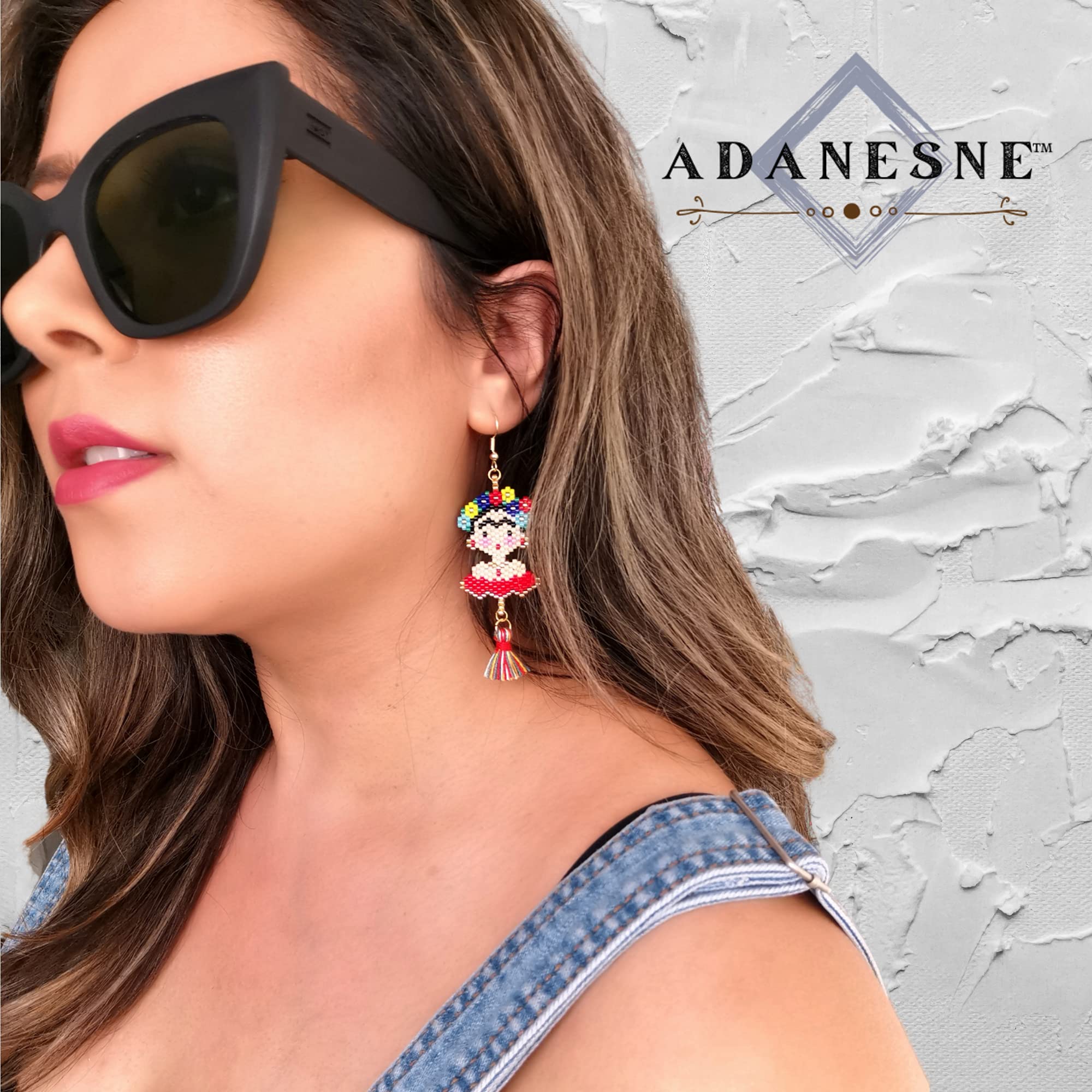 Handmade Mexican Style Dangle Earrings for Women - Cute Beaded Boho Jewelry with Inspirational Gift Card | Perfect for Festivals, Parties & Everyday Boho Fashion