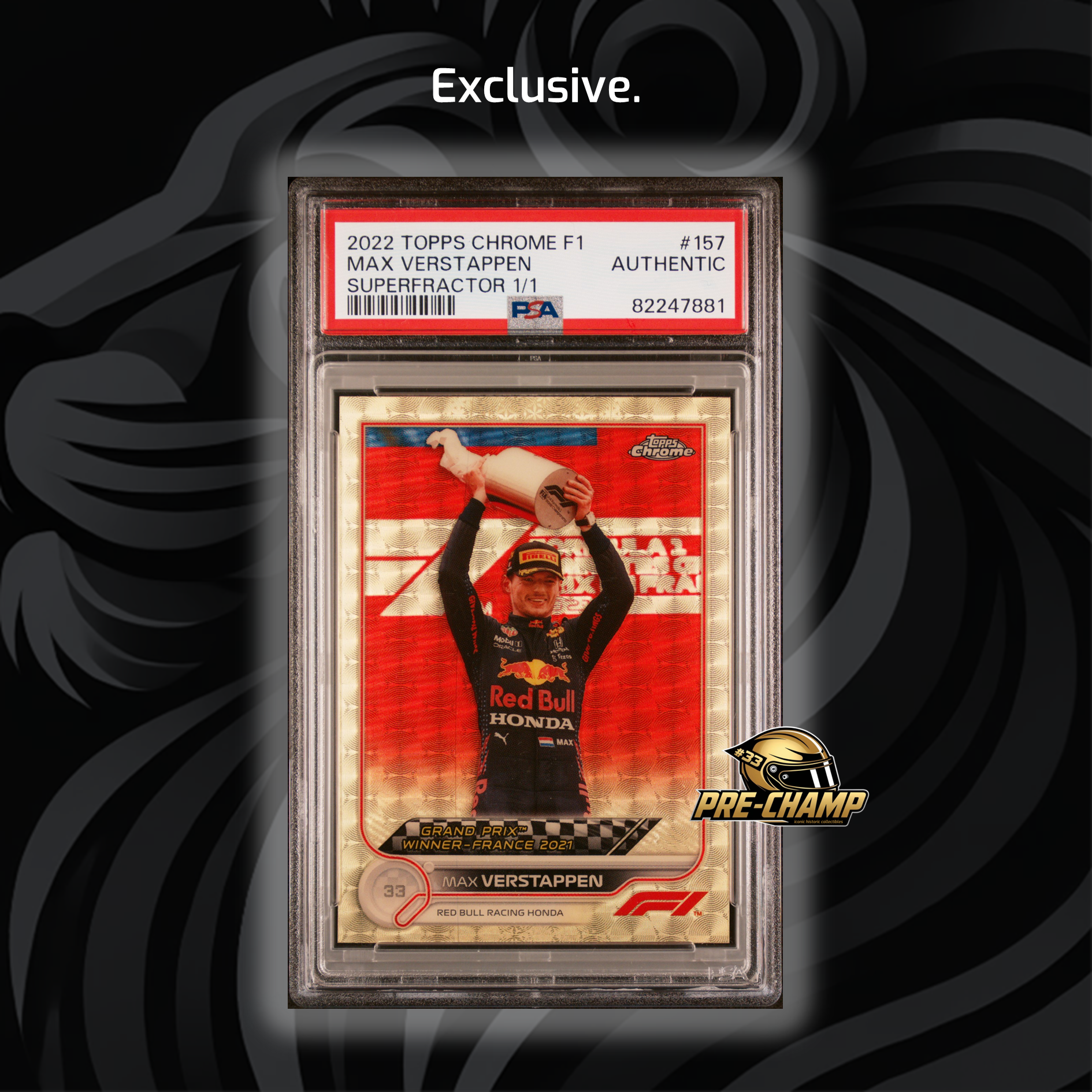 2022 Topps Chrome Max Verstappen #157 Superfractor 1/1 Authentic Racing Card - Perfect for F1 Collectors, Sports Memorabilia Displays & Investment Pieces