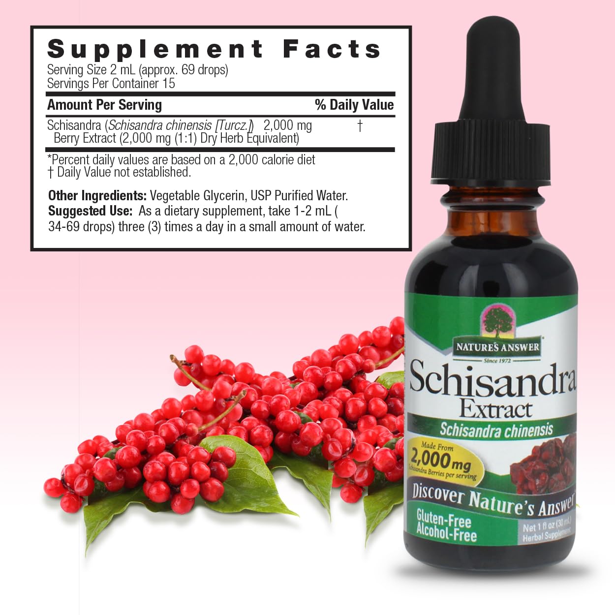 Nature's Answer Schisandra Berry 1oz Extract - Supports Digestion, Cognitive Function & Stress Relief | Natural Herbal Supplement | Perfect for Daily Wellness & Mental Clarity