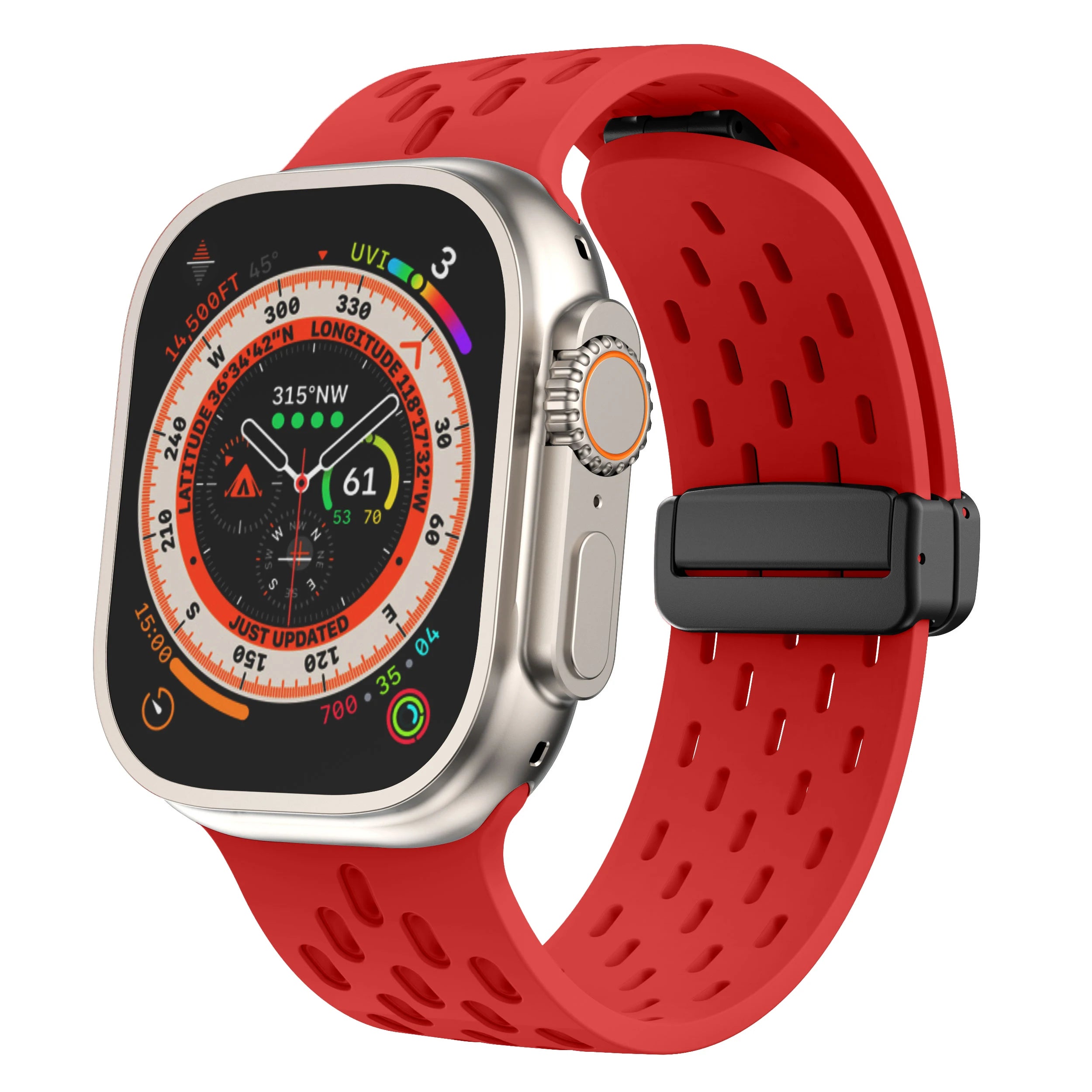 Breathable Silicone Magnetic Watch Bands - Adjustable & Comfortable Wristband for Apple Watch, Samsung, Fitbit - Perfect for Workouts, Running & Daily Wear