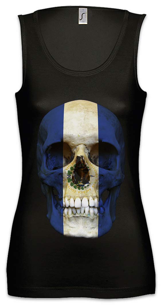 Urban Backwoods Classic El Salvador Skull Flag Women's Tank Top - Gym Fitness Training Shirt for Women - Workout, Running & Casual Wear
