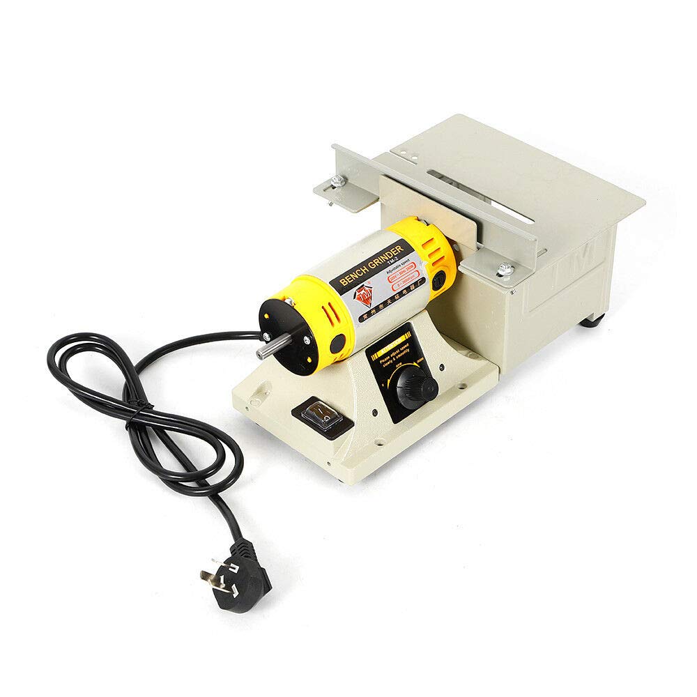110V 350W Jewelry Rock Polishing Buffer Machine - Professional Bench Lathe & Polisher Tool Set for Gemstones, Metals & DIY Crafts (US Stock) - Perfect for Jewelry Making, Lapidary Work & Home Workshop Projects