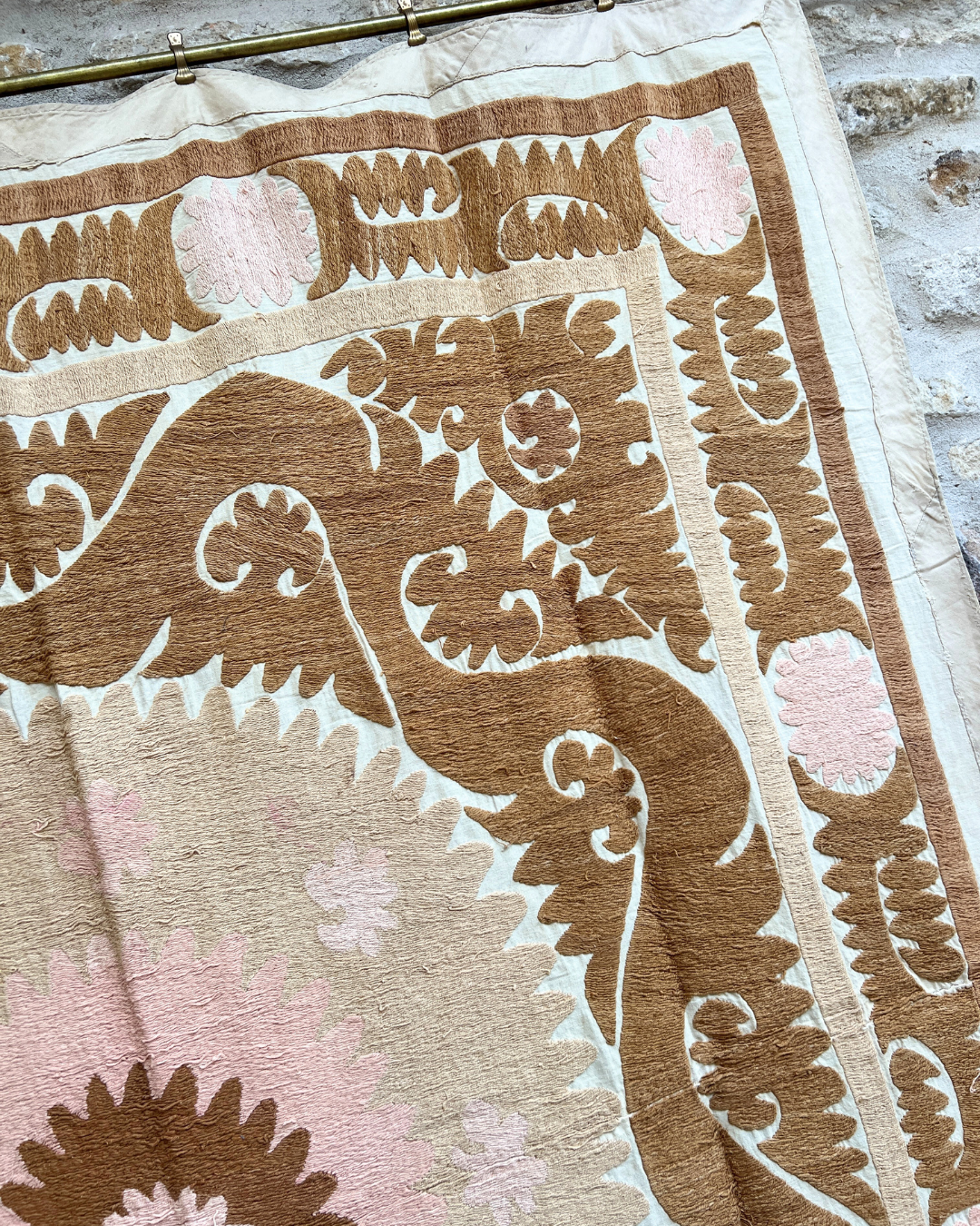Medium Suzani 057 - Handmade Cotton Suzani Throw Pillow Cover - Perfect for Boho Home Decor, Sofa & Bedroom Accent