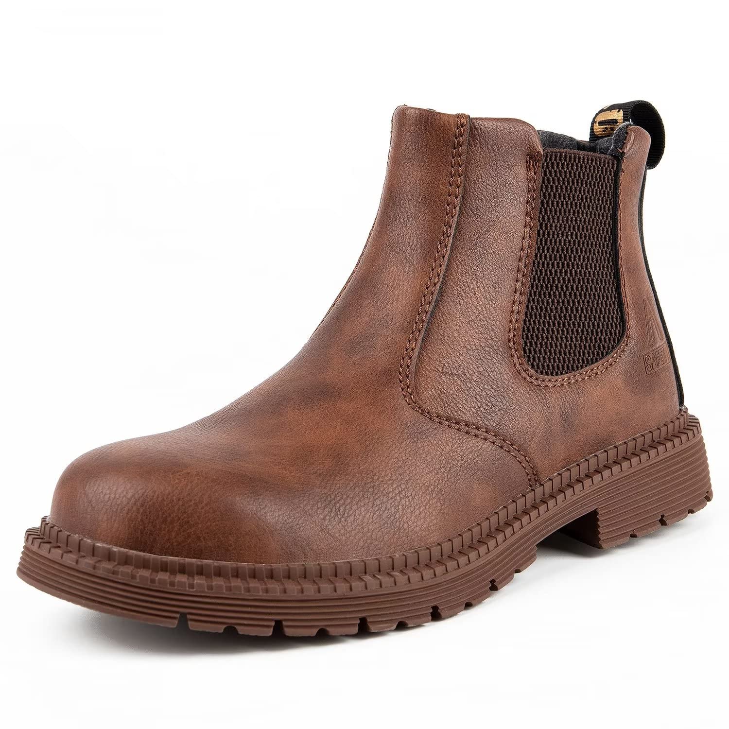 **Tanleewa Men's Steel Toe Work Boots - Waterproof Leather Safety Shoes with Insulation & Non-Slip Sole - Durable Construction & Hiking Boots for Outdoor Work, Heavy Duty Jobs & Winter Wear**