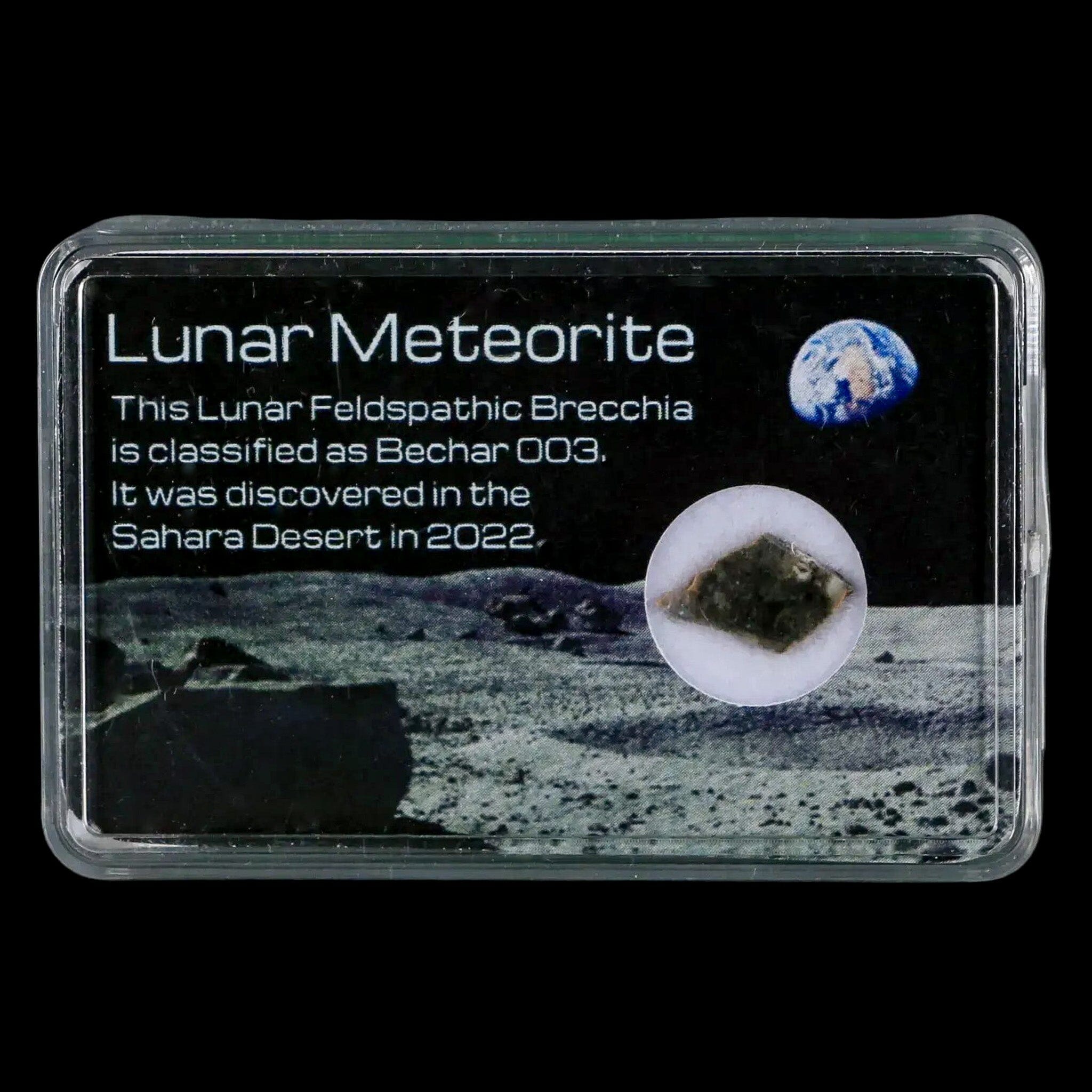 Authentic Moon Rock Lunar Meteorite Bechar 003 - Rare Algerian Sahara Desert Discovery 2022 | Space Collectibles, Astronomy Gifts & Home Decor Display