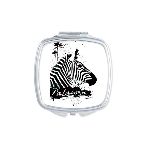 DIYthinker Palawan Tropical Style Pinto Animal Mirror - Portable Compact Pocket Makeup Mirror with Double Sided Glass for Travel, Home & Office