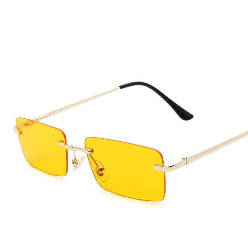 Stylish Rimless Square Sunglasses for Women - Trendy UV Protection Shades for Outdoor Activities & Fashion