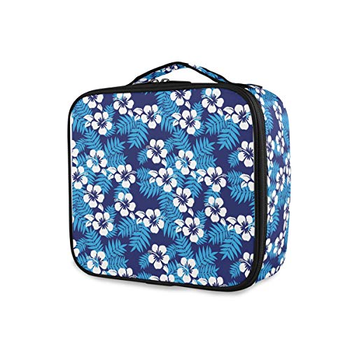 ALAZA Hibiscus Flower Cosmetic Bag - Travel Makeup Organizer with Adjustable Dividers, Portable Toiletry Storage Case for Women & Teens | Perfect for Travel, Gym, and Daily Beauty Routine