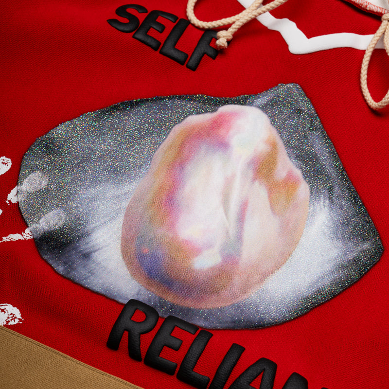 Advisory Board Crystals Birthstone Hoodie #06 - Red/Brown | Zodiac & Spiritual Comfort Wear for Meditation & Relaxation