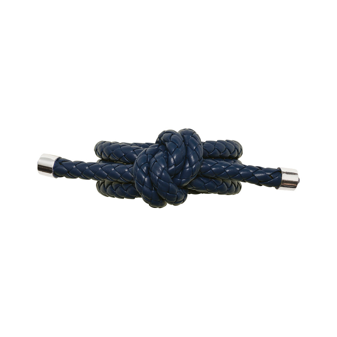 Navy Blue Rope Knot Napkin Rings Set of 6 - Elegant Table Decor for Wedding, Dinner Party, and Holiday Place Settings