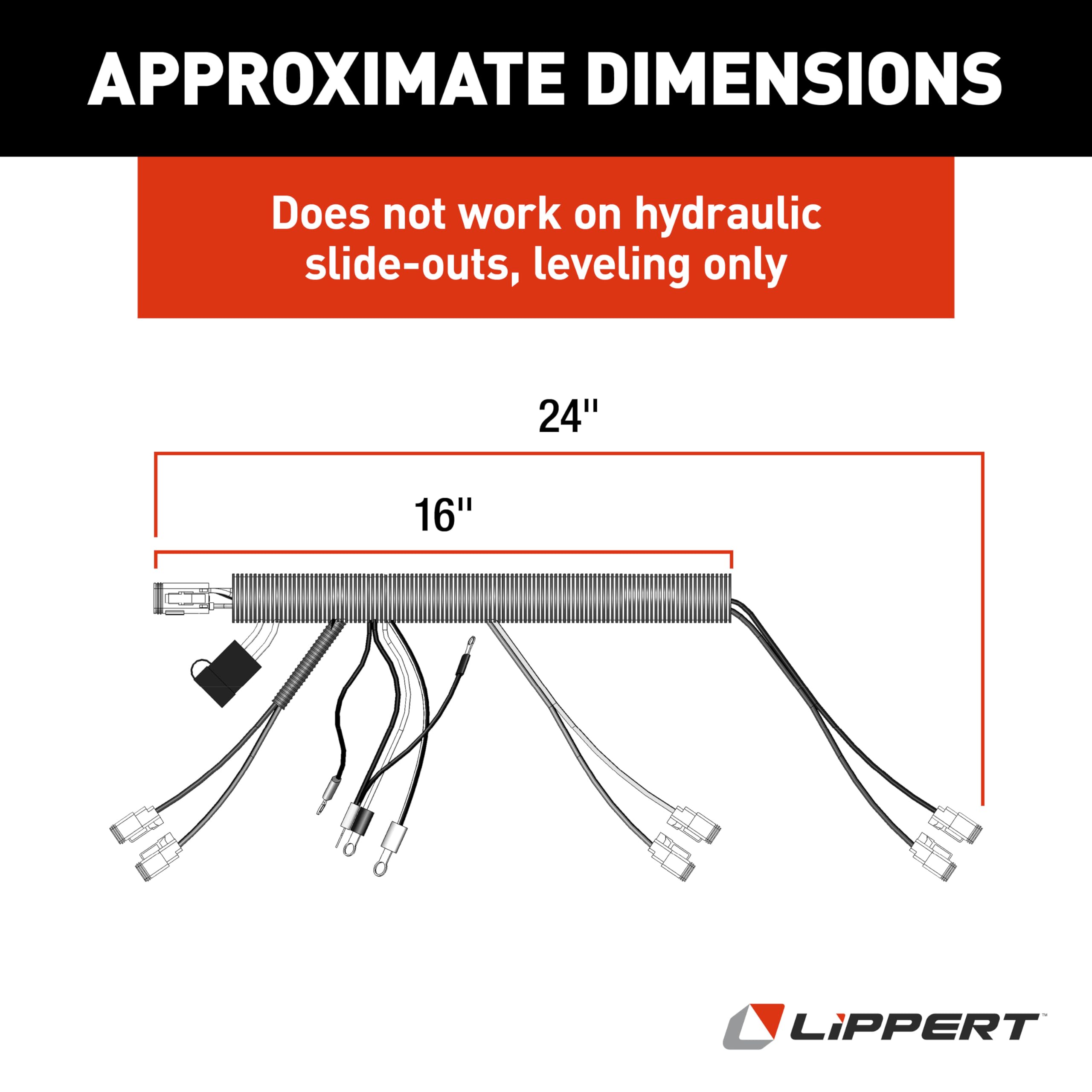 Lippert Replacement Deutsch-Style Plug 4-Jack Hydraulic RV Leveling Pump Harness - Compatible with 5th Wheel RVs & Travel Trailers, Includes Eyelet Rings (Part #178373) - Perfect for RV Leveling, Stabilization, and Maintenance