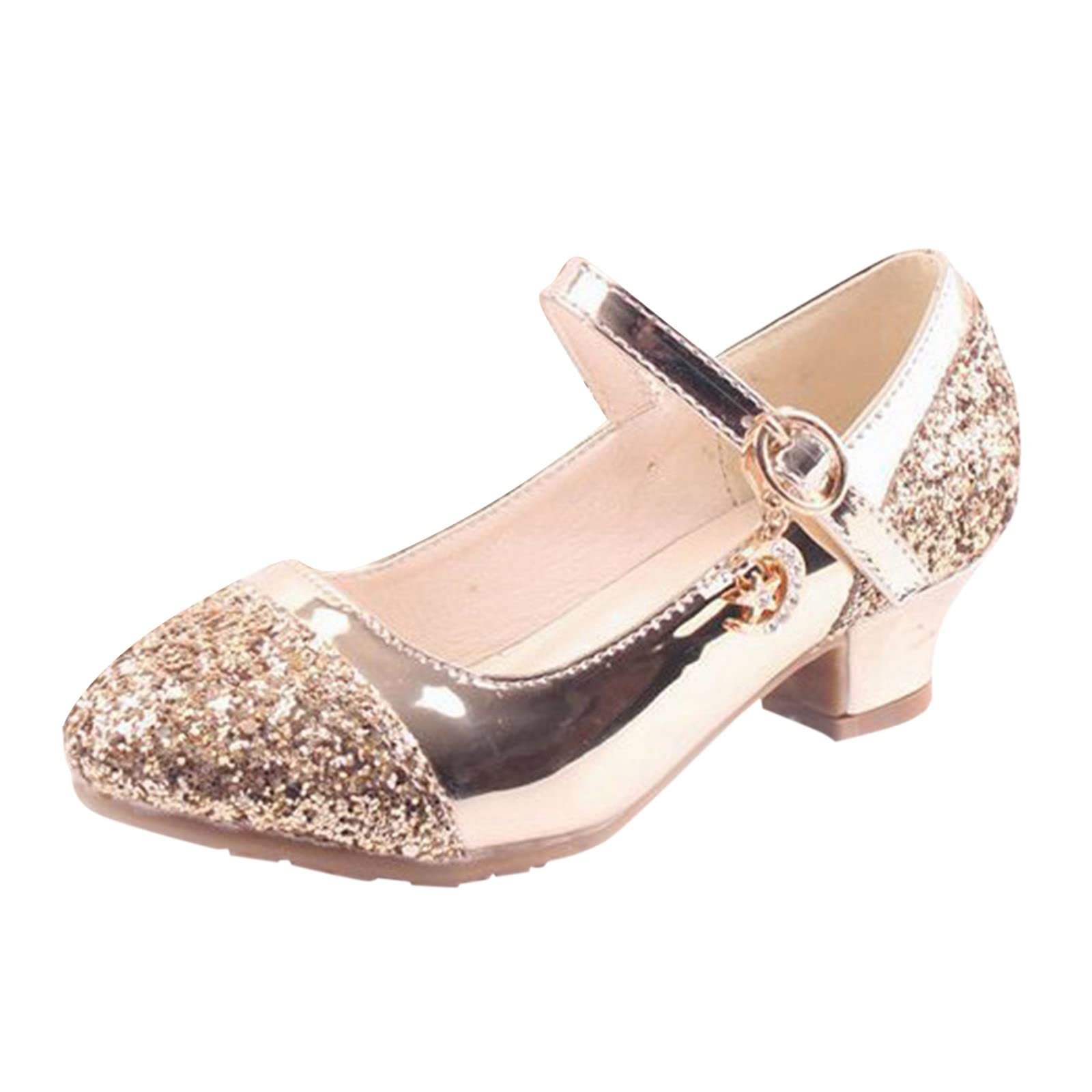 **Girls' Crystal High Heel Sneakers - Princess Dress Shoes for Kids - Size 12 - Perfect for Parties, Weddings & Special Occasions**