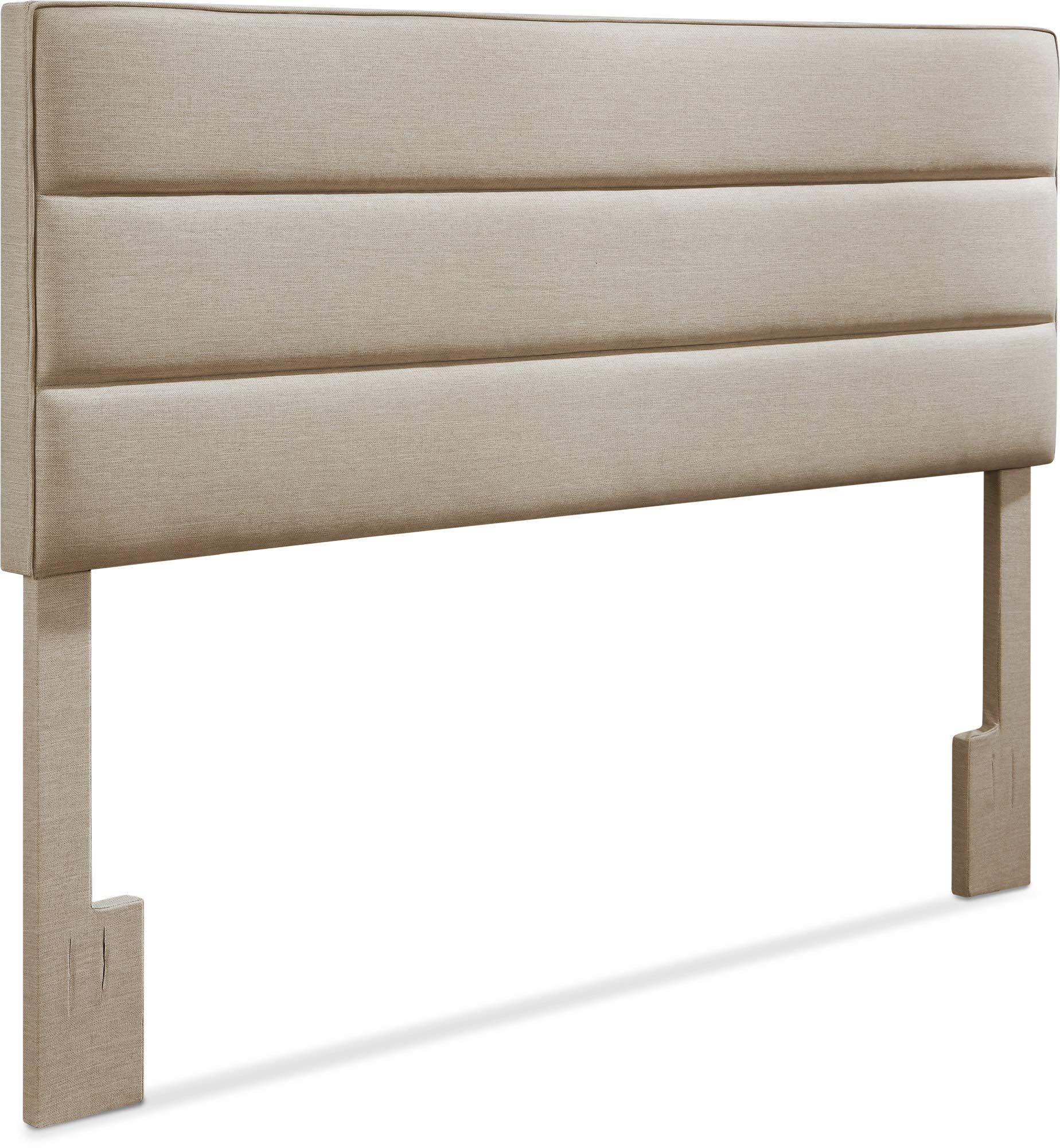 Serta Palisades Collection King Size Upholstered Padded Headboard - Modern Tufted Design with Soft Linen-Textured Fabric in Beige | Perfect for Master Bedroom, Guest Room & Home Decor