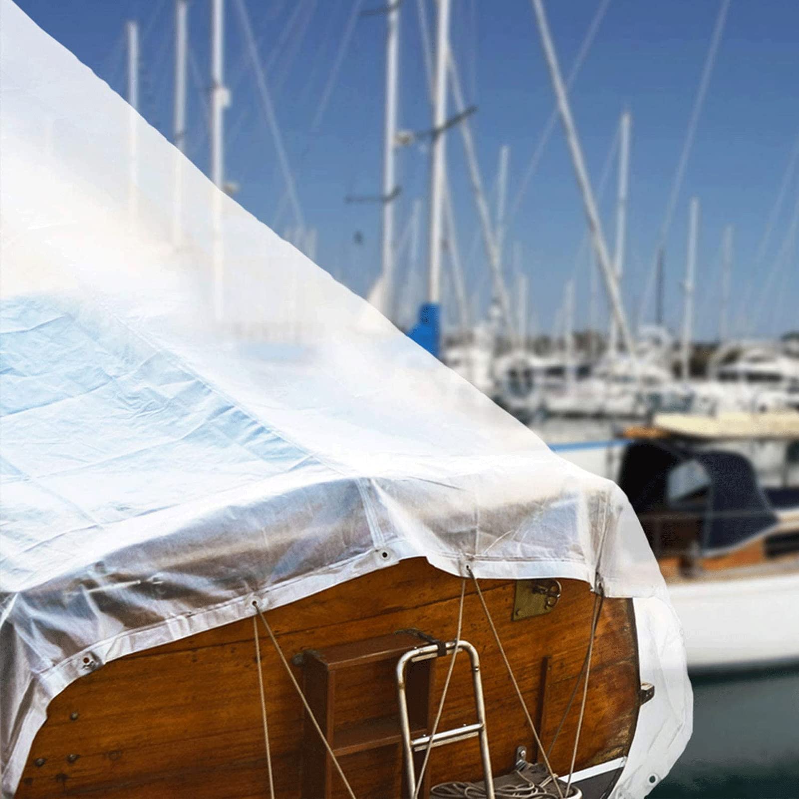 20' x 26' Heavy Duty Clear Tarp - Waterproof PE Tarpaulin with Reinforced Grommets | Dustproof Rainproof Cover for Greenhouse, Patio Furniture, Car Protection, Camping & Outdoor Use