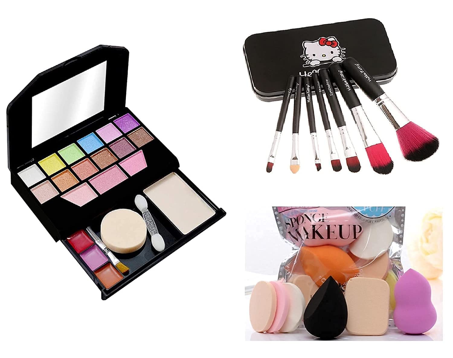 MASTADI TYA 5024 Professional 6-in-1 Multicolor Makeup Kit with Premium Beauty Blender Sponge & 3 Makeup Brushes Set - Perfect for Daily Makeup, Bridal Looks & Professional Makeup Artists