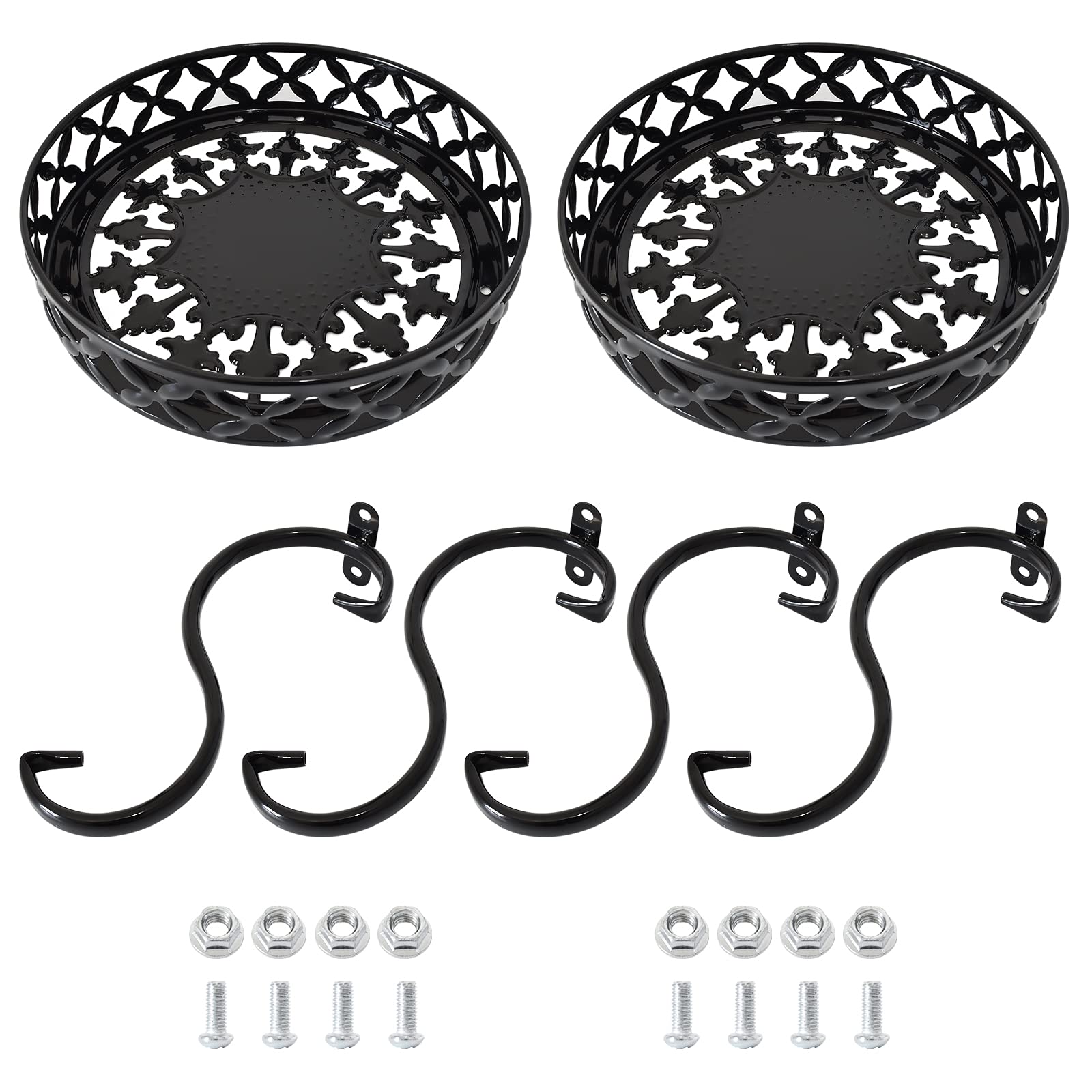 TLBTEK 2-Pack Metal Round Plant Stands - Indoor & Outdoor Modern Flower Pot Holder Rack for Home Decor, Kitchen, Patio, Garden, Balcony, Bedroom - Perfect for Displaying Succulents, Herbs and Small Plants