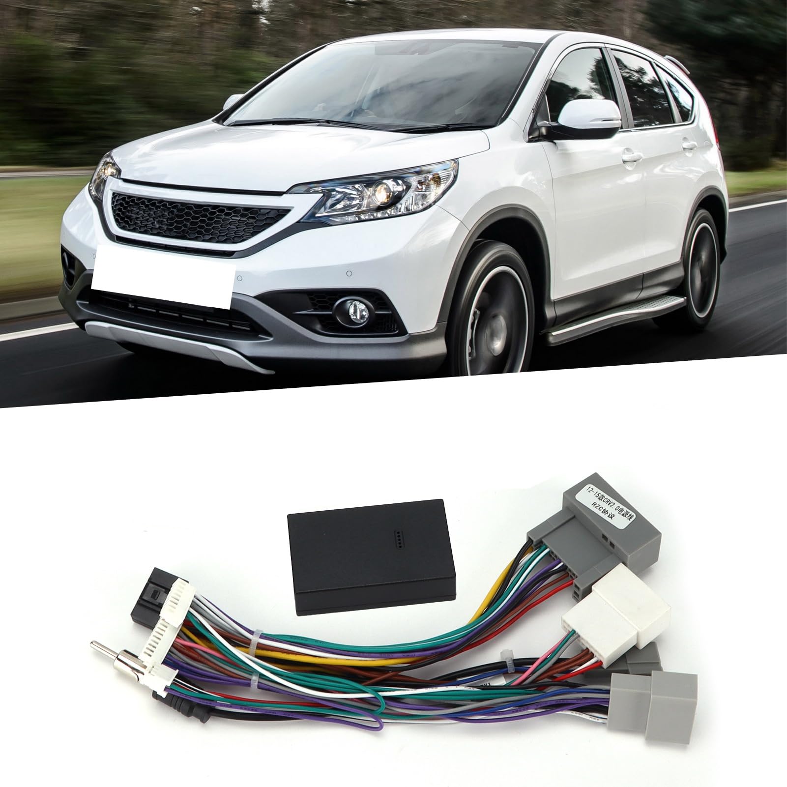 Aramox 16Pin ABS & Rubber Car Stereo Wiring Harness Adapter with CANBUS Box - Compatible with Honda CRV & Civic 2012-2015 | Audio Power Connector for Easy Radio Installation & Aftermarket Head Unit Upgrade