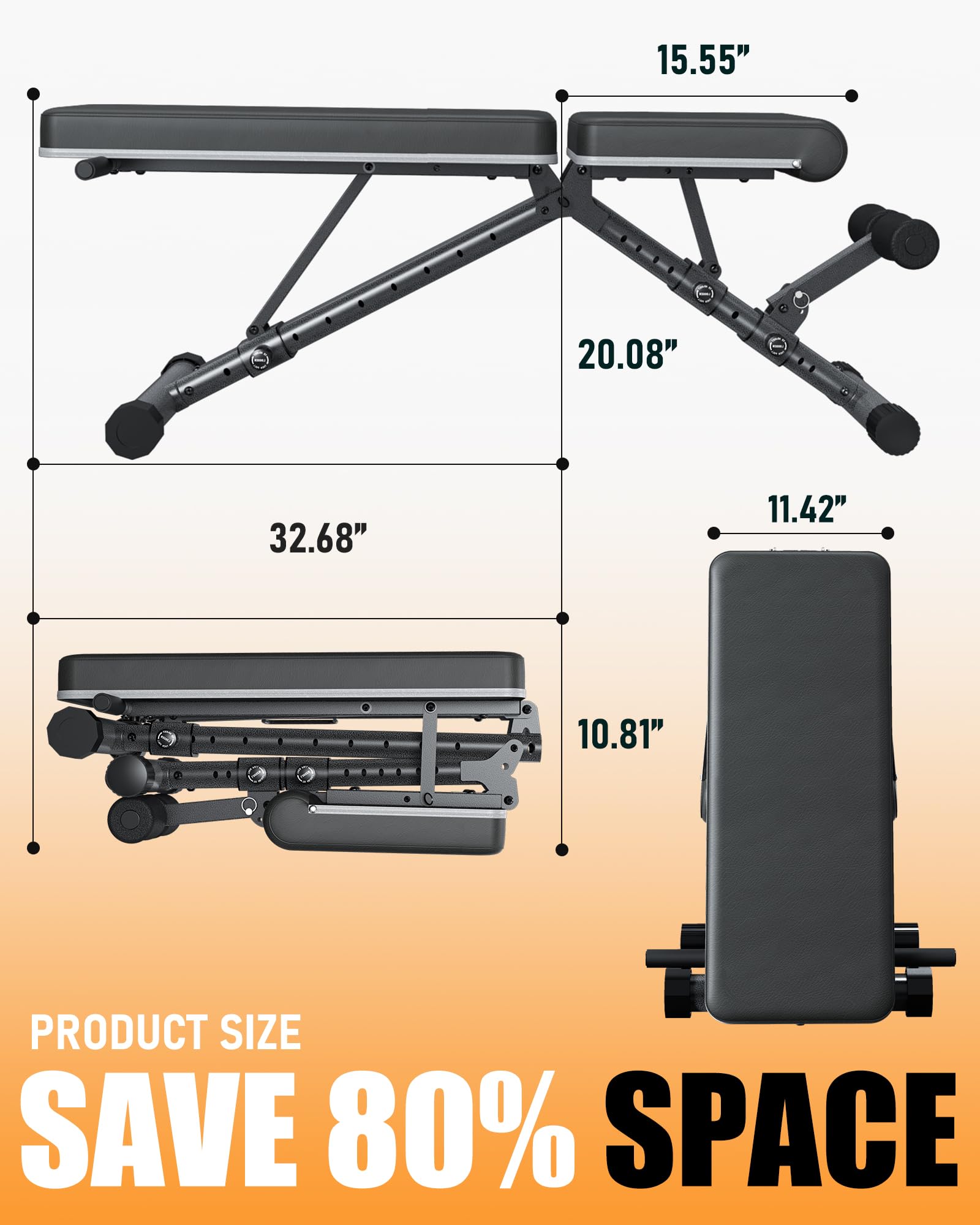 **Adjustable Weight Bench for Home Gym - Incline Decline Workout Bench with Fully Upright Backrest & Lumbar Support, 1000lbs Capacity - Perfect for Full Body Exercise, Strength Training & Home Fitness**    *(Use Case: Ideal for home workouts, strength training, bodybuilding, and versatile incline/decline exercises.)*