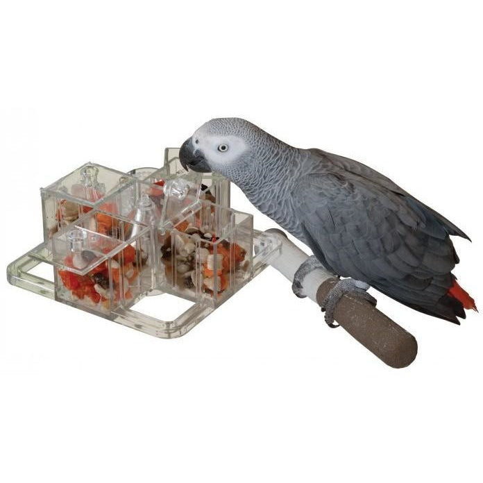 Four Corner Foraging Carousel - Interactive Pet Enrichment Toy for Small Animals - Perfect for Hamsters, Rabbits & Guinea Pigs - Stimulates Natural Foraging Behavior
