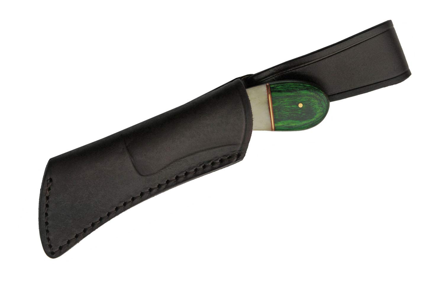 SZCO SUPPLIES 7 Inch Green Wood and Bone Handle Hunting Knife - Outdoor Survival, Camping, Bushcraft, and Skinning Tool