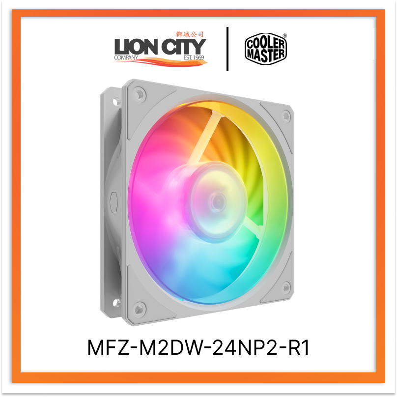Cooler Master MFZ M2DW 24NP2 R1 CM MOBIUS 120P ARGB Ring Blade Fan - White (5-Year Warranty) | High-Performance PC Cooling for Gaming Rigs & Workstations