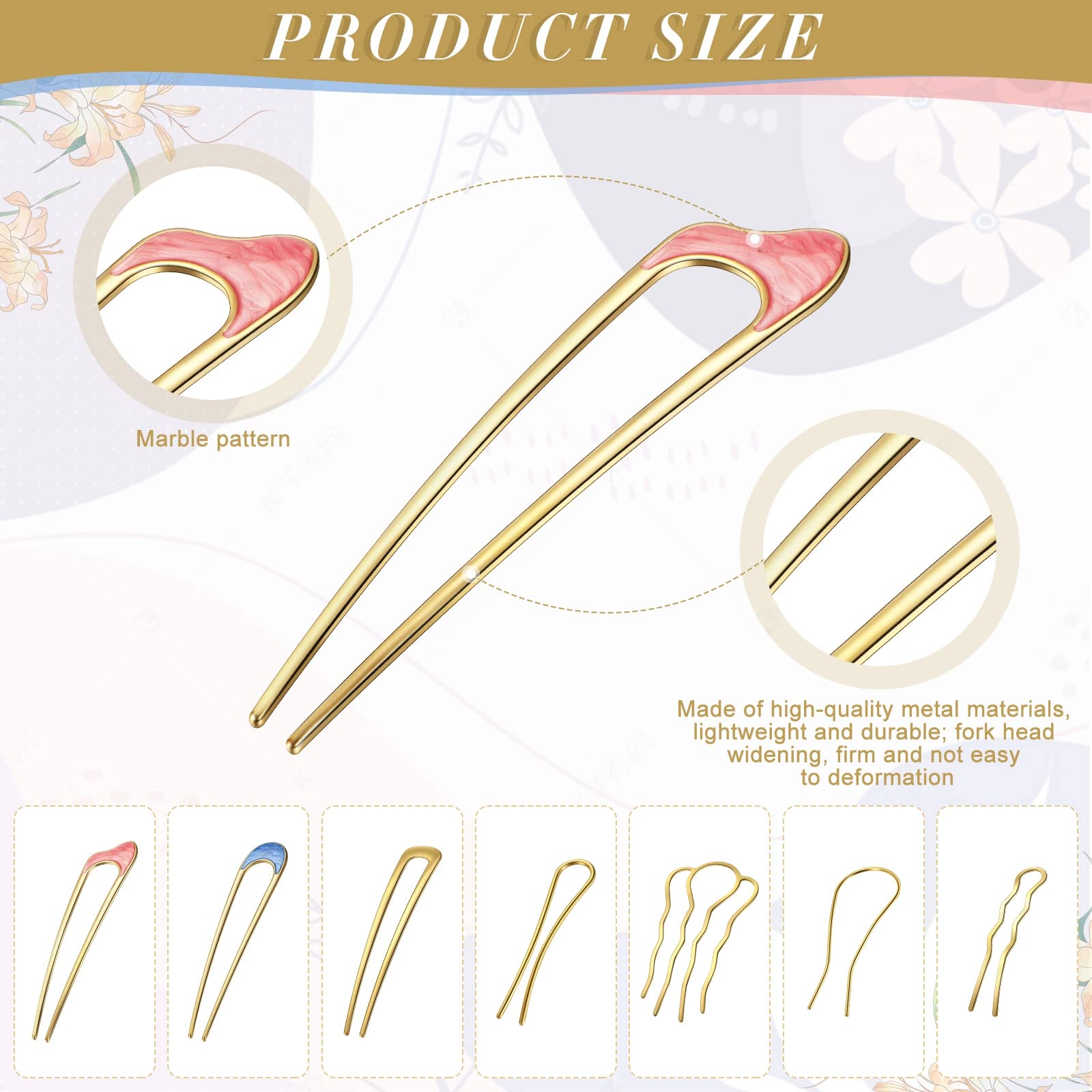 Ysleen 22-Piece French Hair Pin Set - Metal U-Shaped Hairpins, Barrettes & Bun Updo Accessories in Gold & Silver (6 Styles) | DIY Handmade Hair Clips for Women & Girls | Perfect for Weddings, Prom, Parties & Everyday Hairstyles