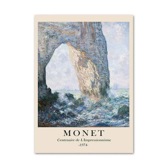 Monet Scenery Art Canvas Posters - Impressionist Wall Decor for Living Room, Bedroom & Office - High Quality Printed Canvas Artwork