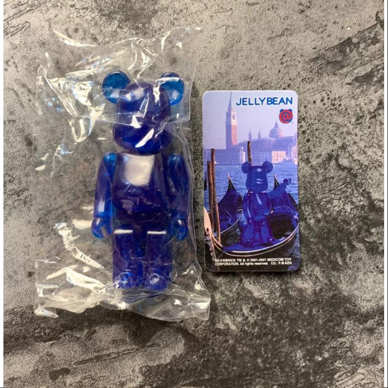 Bearbrick Series 15 JELLYBEAN Navy 100% Collectible Vinyl Art Toy - Perfect for Display, Gifts & Anime Collections