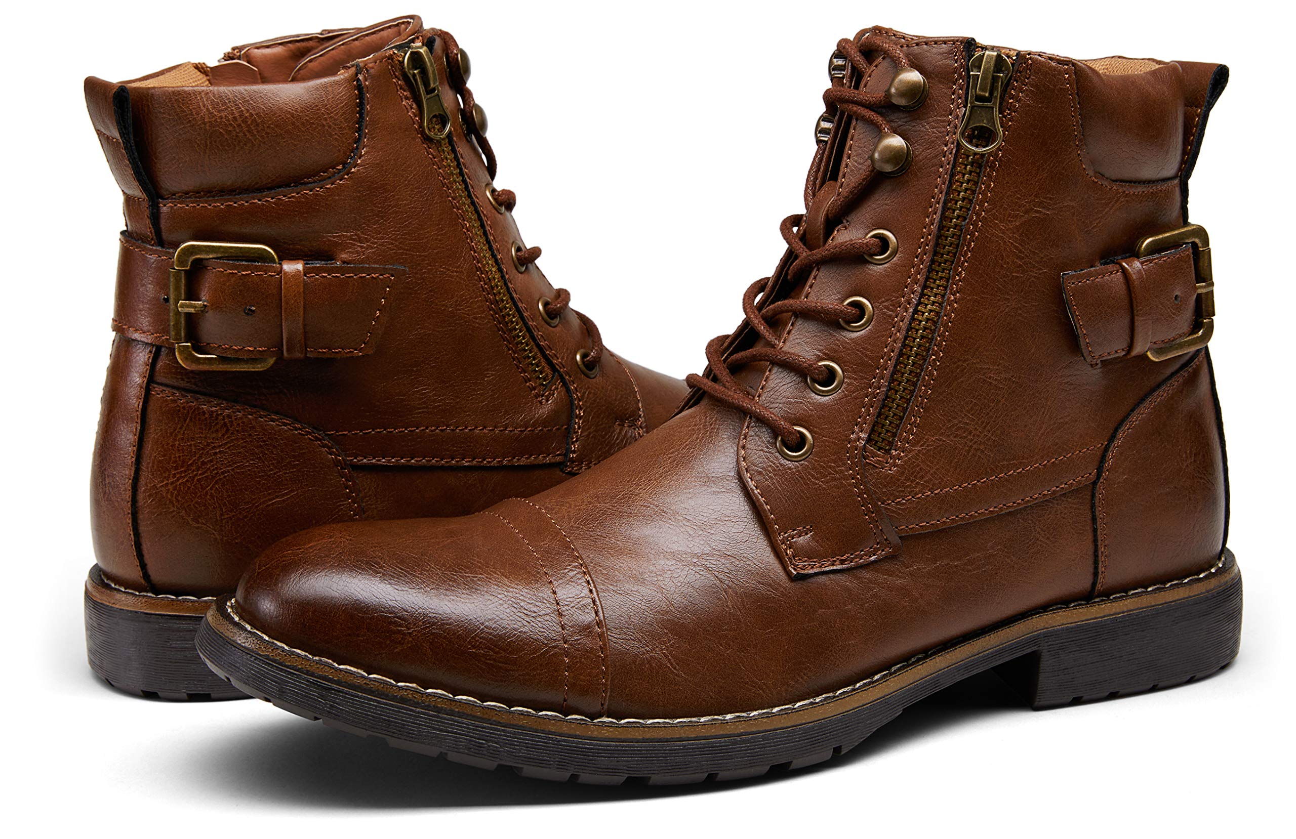 Vostey Men's Casual Motorcycle Combat Ankle Dress Boots - Stylish & Durable Footwear for Riding, Work & Everyday Wear