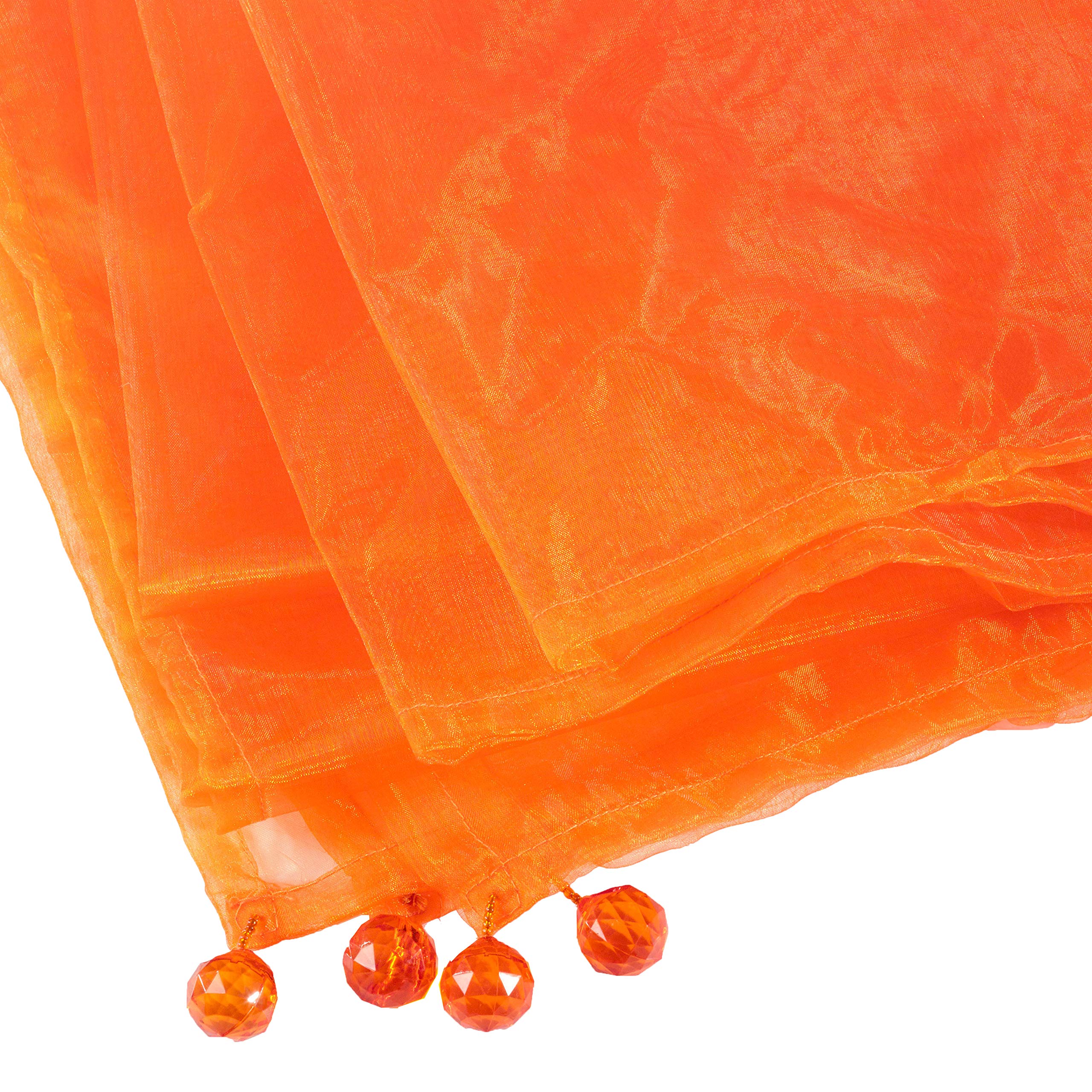 Fennco Styles Sorbet Tissue Organza Tablecloth 54 x 54 Inch - Orange Sheer Table Cover for Wedding Decor, Banquet Party, Home Dining, Special Events - Perfect for Anniversary, Bridal Shower, Birthday Party Decorations