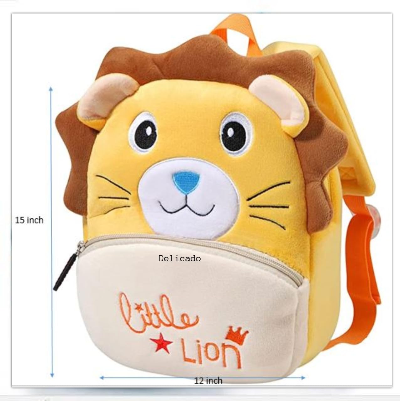 Cute Small Toddler Backpack for Kids Age 1-5 - Preschool & Travel Bag for Boys & Girls - Lightweight Mini School Backpack with Cartoon Design (Yellow Little Lion) - Perfect for Nursery, Daycare, Picnic & Family Trips