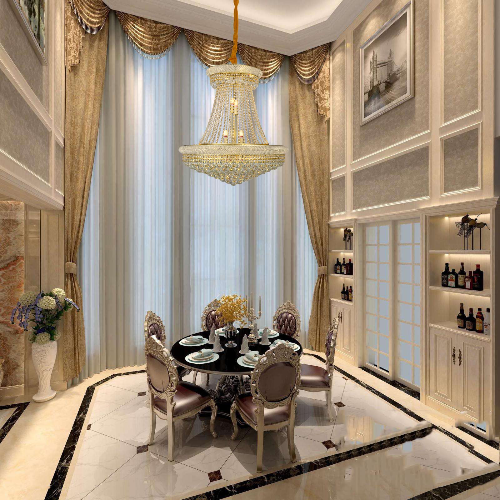 Luxury 20-Light Gold Crystal Chandelier - Empire Style Ceiling Hanging Light Fixture with Crystal Pendants for Living Room, Dining Room & Staircase (32 Inches, Gold Finish) | Perfect for Elegant Home Decor, Wedding Venues & Luxury Hotel Lighting