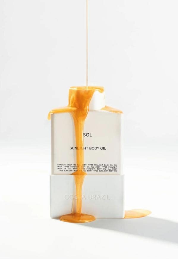 Costa Brazil SOL Sunlight Shimmer Body Oil 3.4 Fl Oz - Hydrating & Glowing Skin Care for Summer, Beach & Vacation - Perfect for Dry Skin & Sun-Kissed Glow