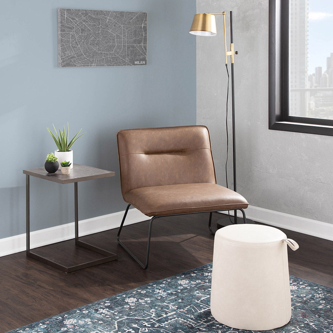 Casper Accent Chair - Modern Upholstered Lounge Chair for Living Room, Bedroom & Office - Comfortable Single Seater with Sturdy Wooden Legs - Perfect for Relaxing, Reading & Small Spaces
