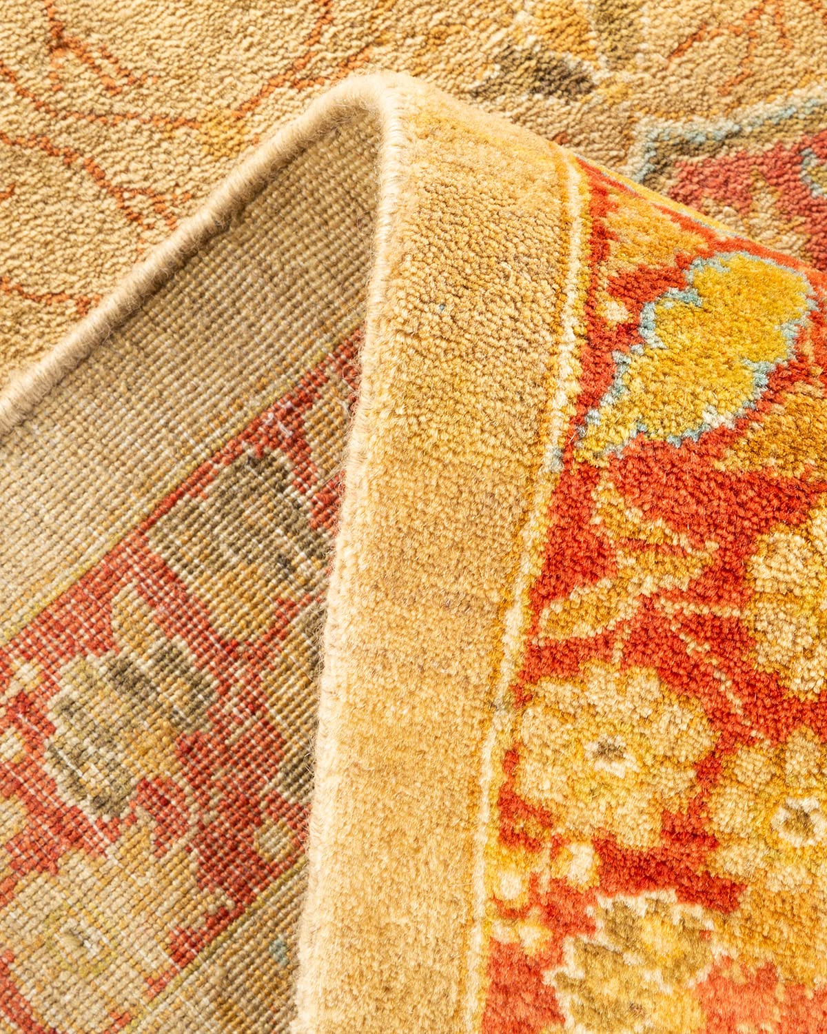 Handmade Wool Oriental Mogul Yellow 6x9 Area Rug - Traditional Hand-Knotted Design for Living Room, Bedroom & Dining Room Decor