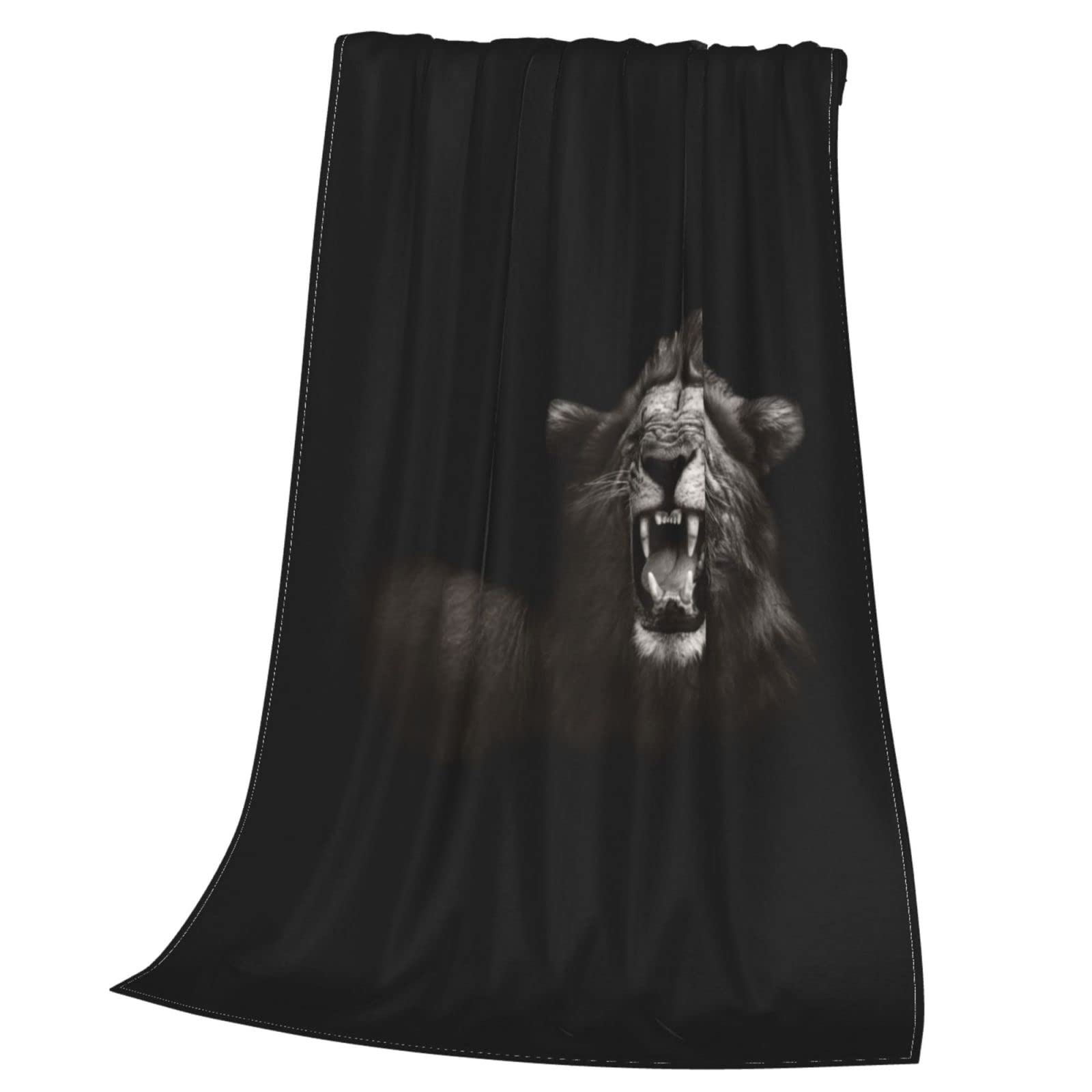Soft & Cool Lion Print Air Conditioning Blanket - 50x40 Inch Flannel Animal Throw Blanket for Bed, Sofa & Outdoor Use - Perfect for Summer, AC Rooms & Cozy Nights