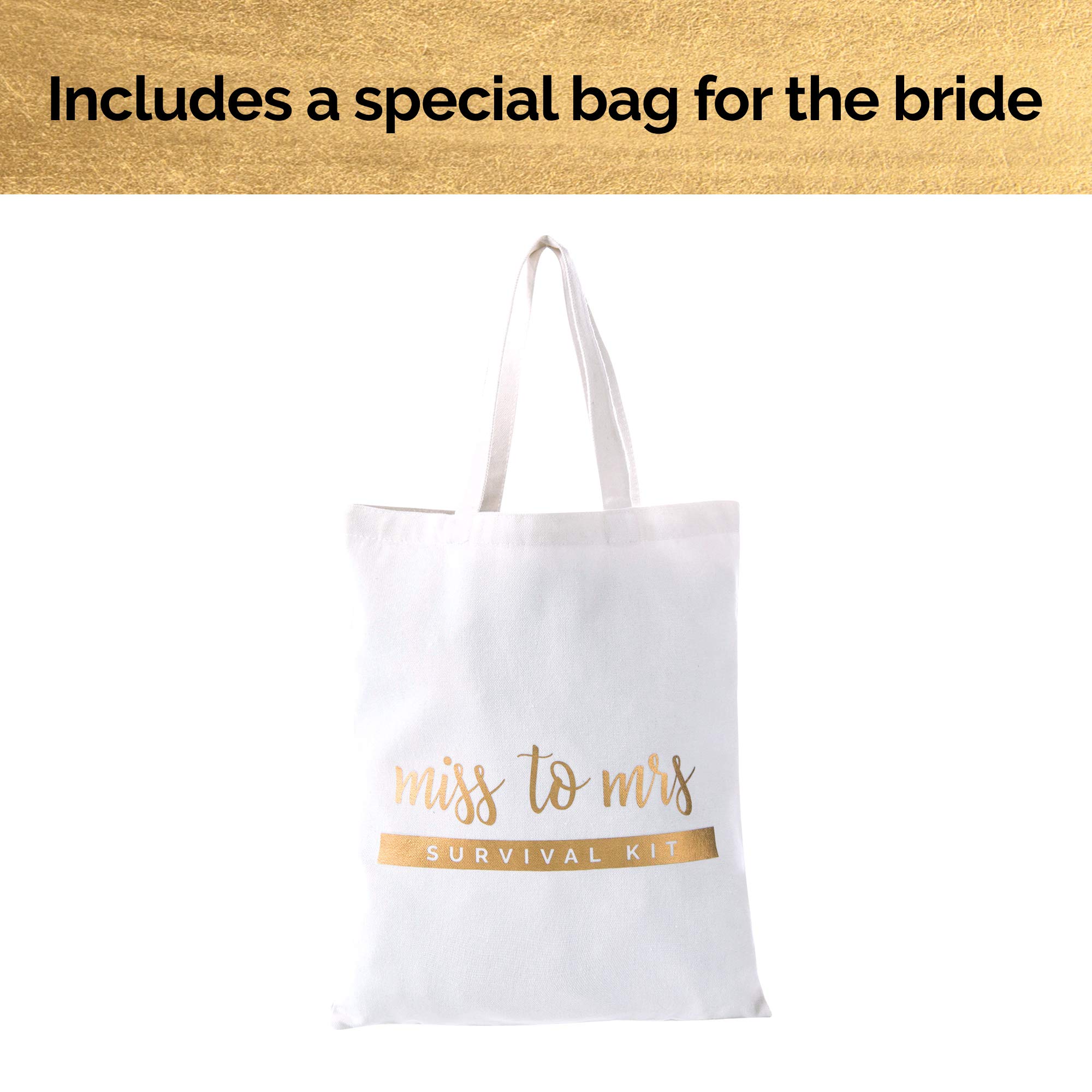 Pop Fizz Designs Bridesmaid Tote Bags Set - 7 Pack Wedding Party Essentials for Bridesmaids & Maid of Honor - Perfect for Bachelorette Parties, Rehearsal Dinners & Wedding Day Gifts