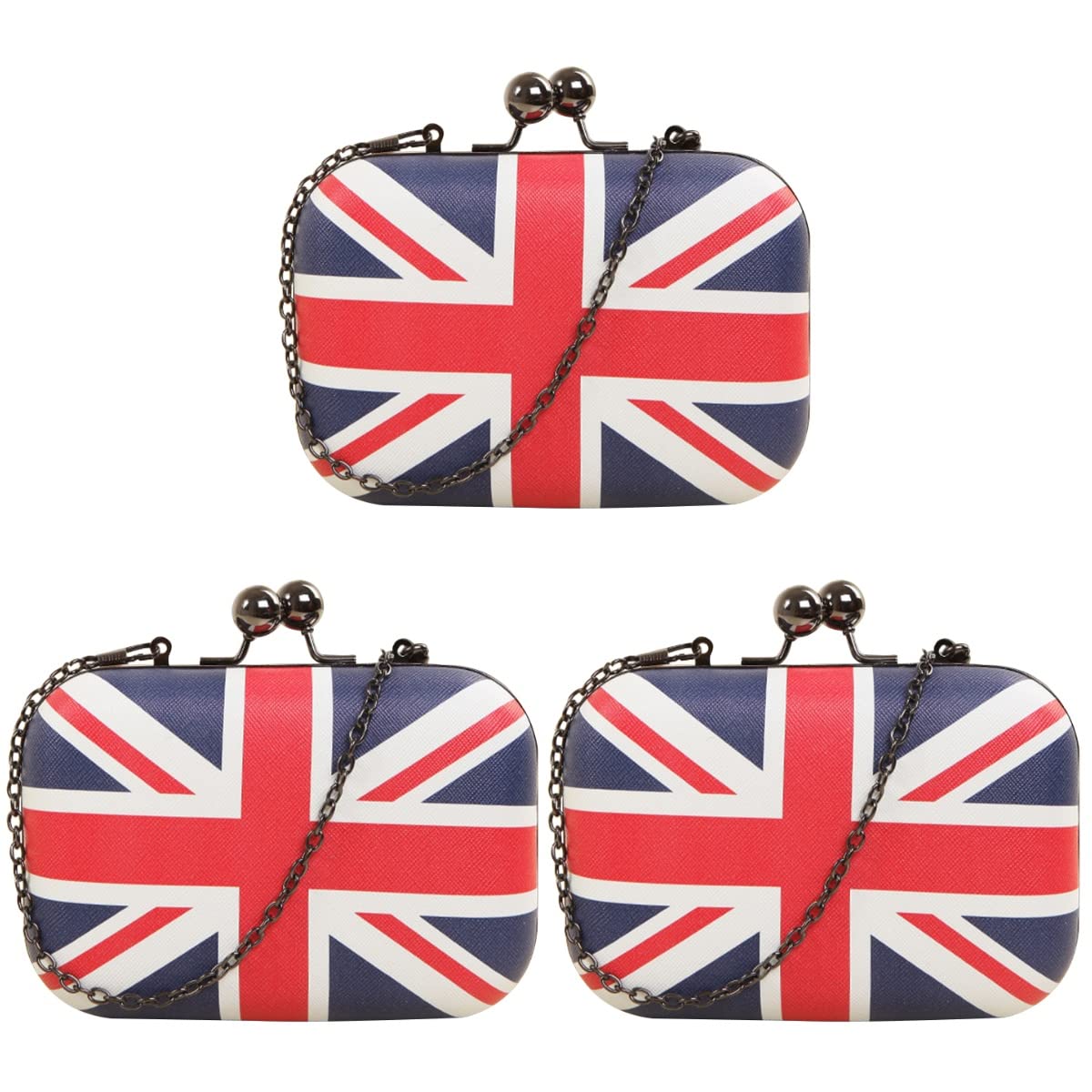 British Flag Crossbody Shoulder Bag for Women - 3pcs Set with Chain Strap, Handbag & Evening Party Purse | Perfect for Daily Use, Night Out, and Special Occasions