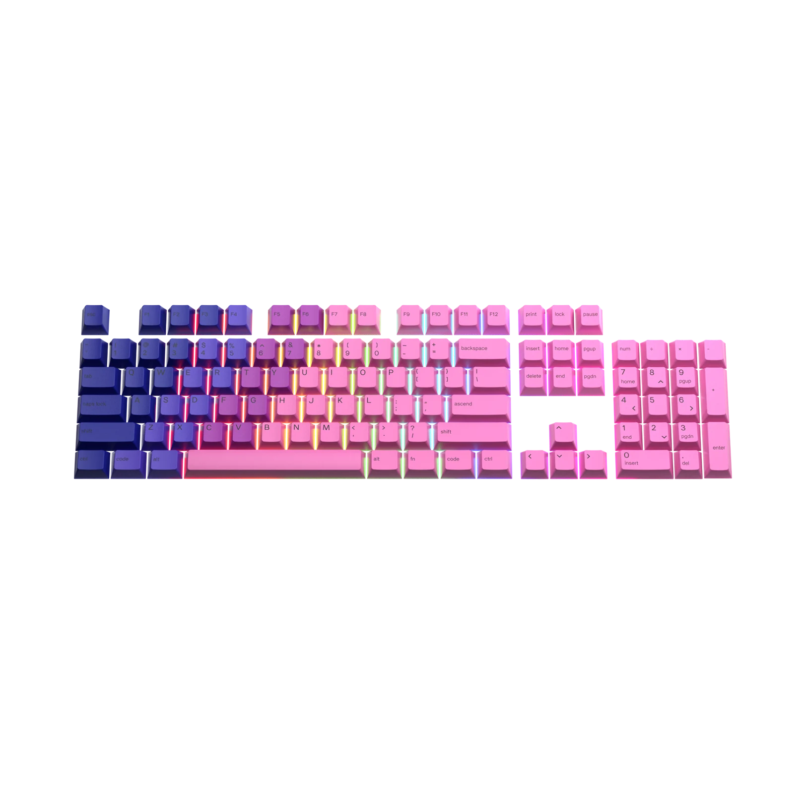 Nebula Keycaps for Mechanical Keyboards - Custom RGB Backlit Keycap Set for Gaming & Typing - Perfect for PC, Mac, and Laptop Keyboards