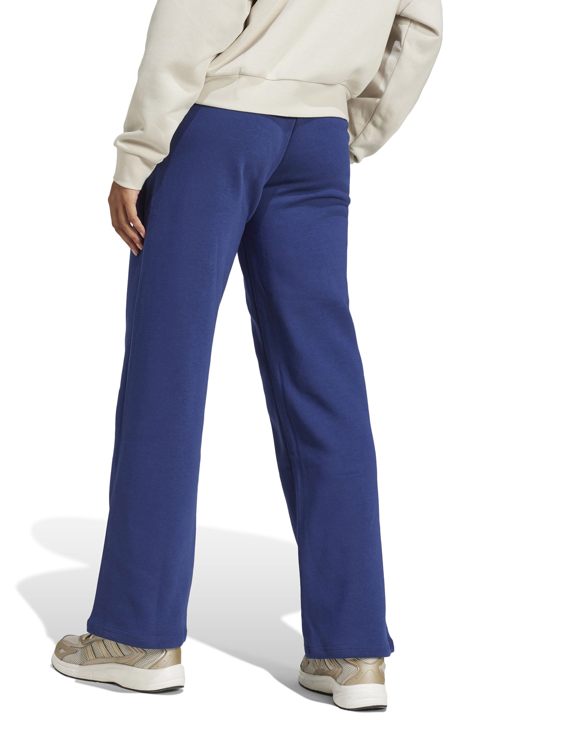 Essentials Small Logo Cozy Open Hem Joggers - Dark Blue/White | Comfortable Lounge Pants for Home, Gym & Casual Wear