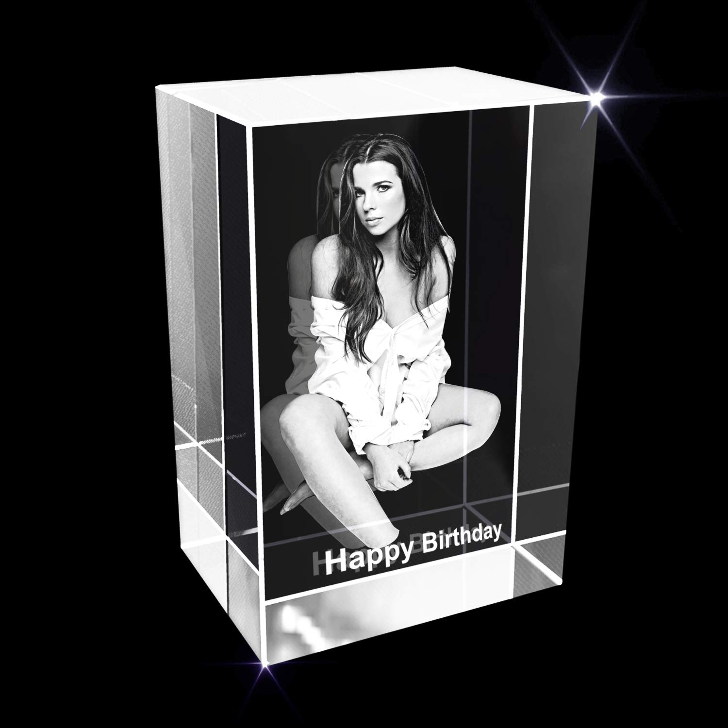 Personalized 3D Engraved Crystal Photo Gift for Birthday - Large Rectangle Keepsake for Anniversary, Wedding, Graduation & Special Occasions